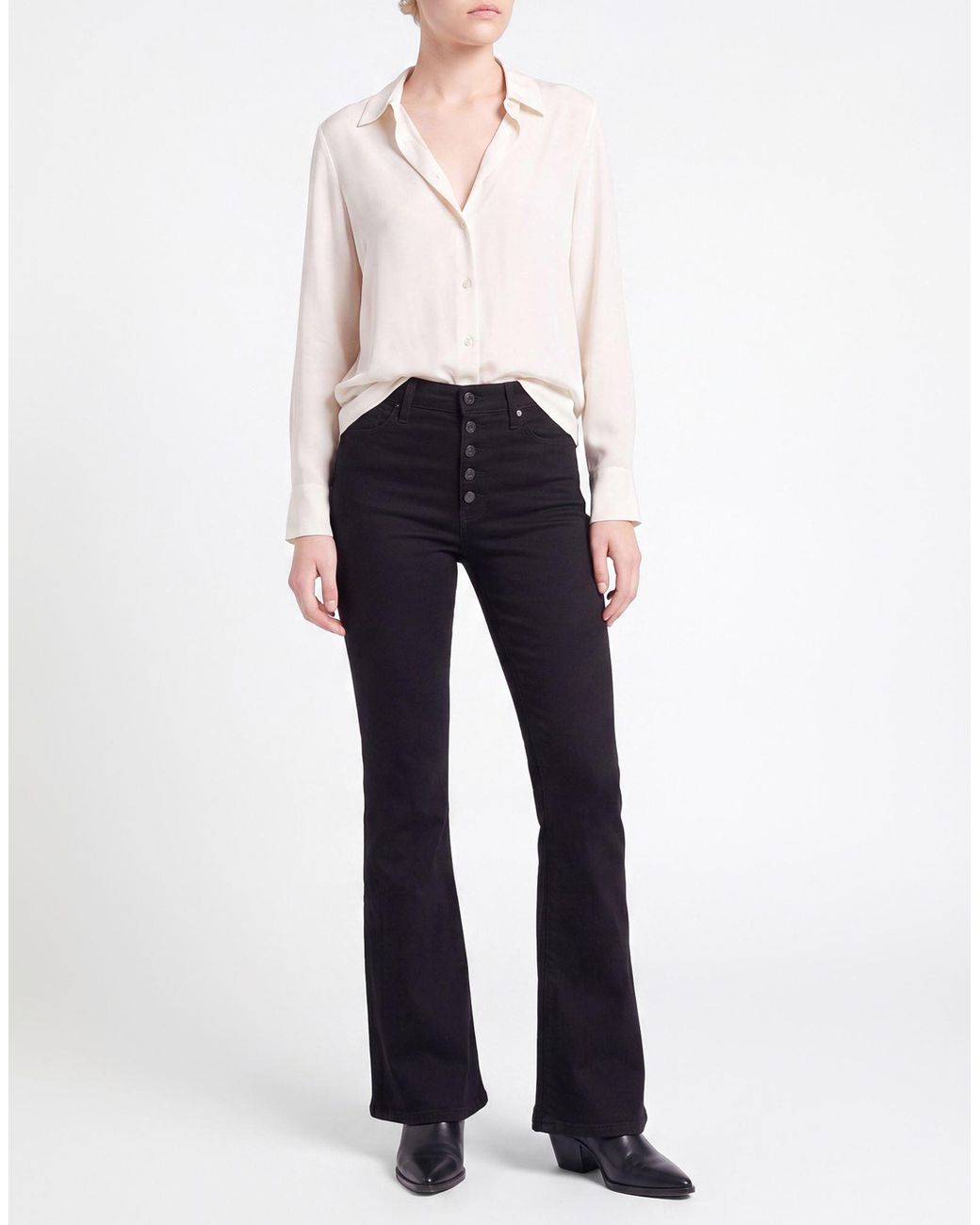 7 For All Mankind Black Jeans Cotton, Lyocell, Polyester, Viscose, Elastane