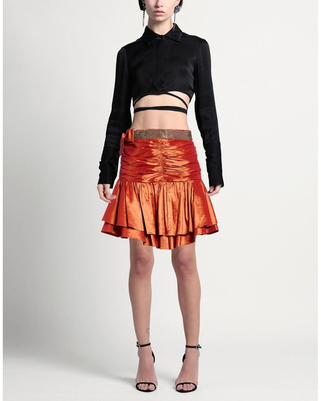W Les Femmes By Babylon Red Mini Skirts