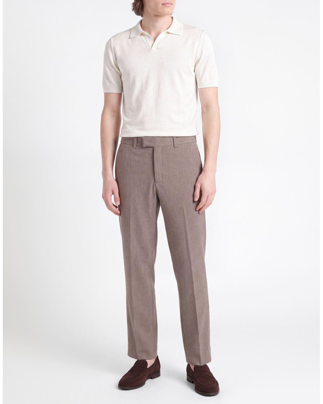 Paolo Pecora Gray Pants Polyester, Viscose, Elastane for men