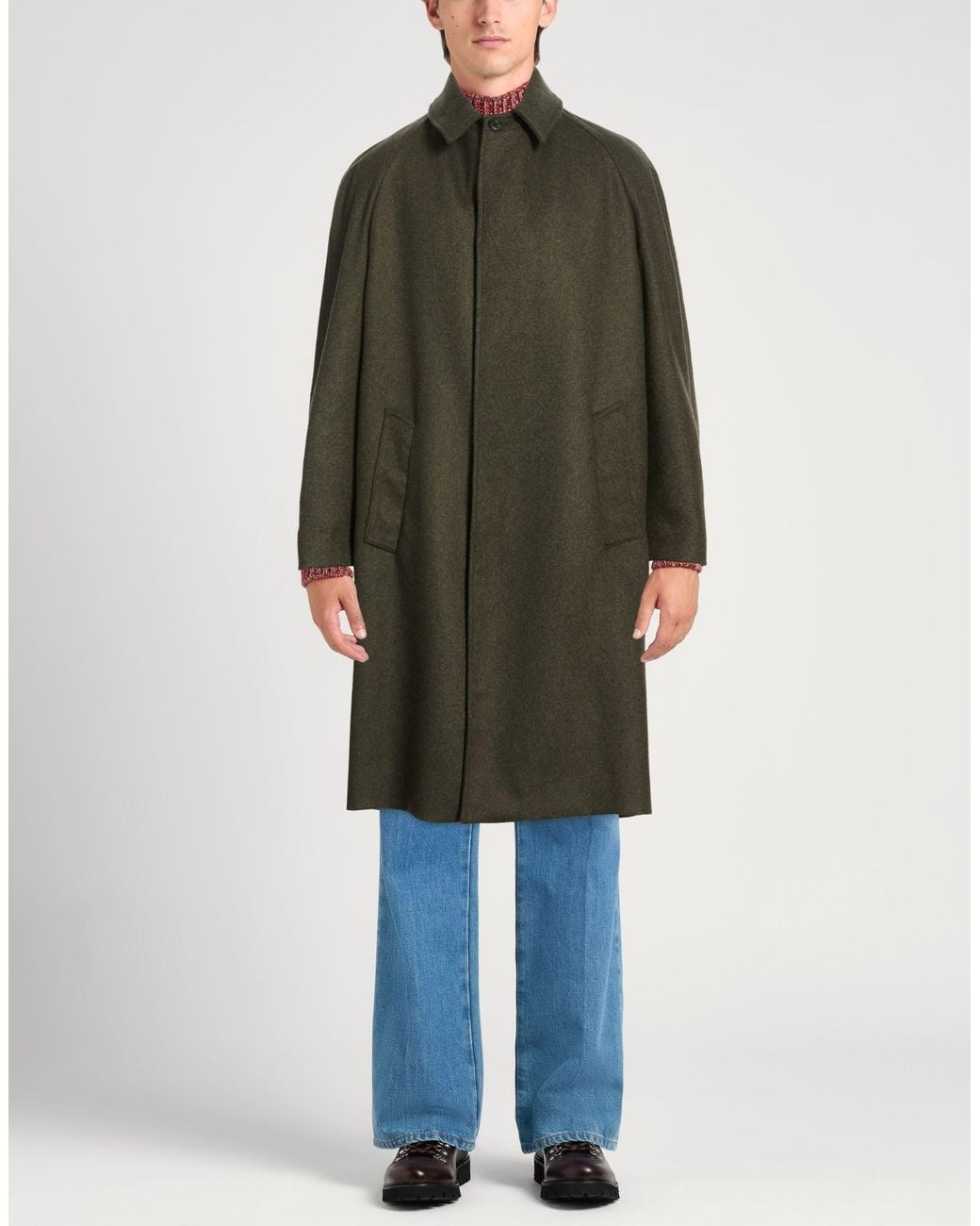 Messagerie Green Military Coat Wool, Polyamide, Cashmere for men