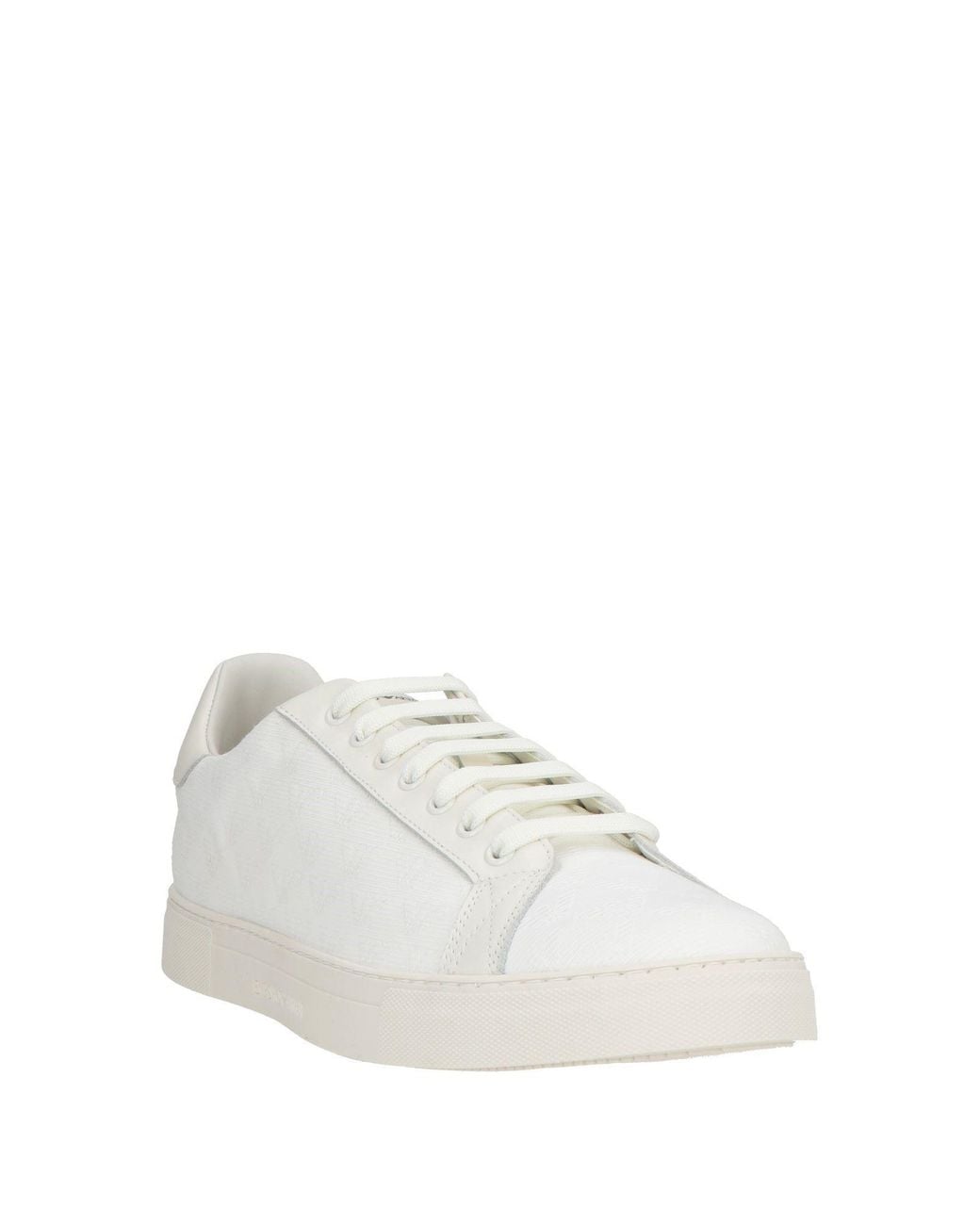 Emporio Armani White Sneakers Textile Fibers, Leather for men