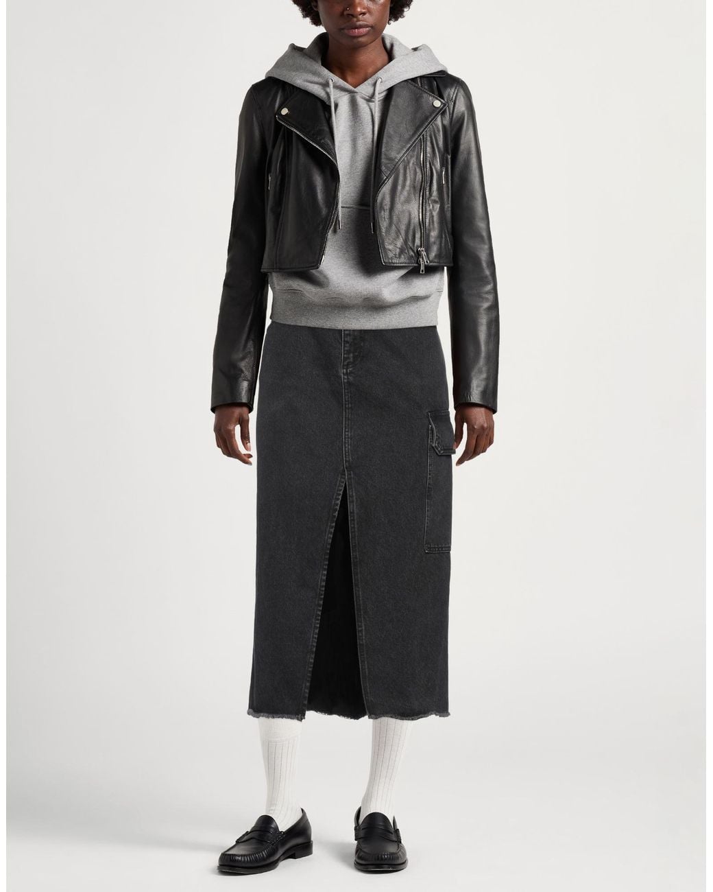 Stine Goya Black Denim Skirt Organic Cotton