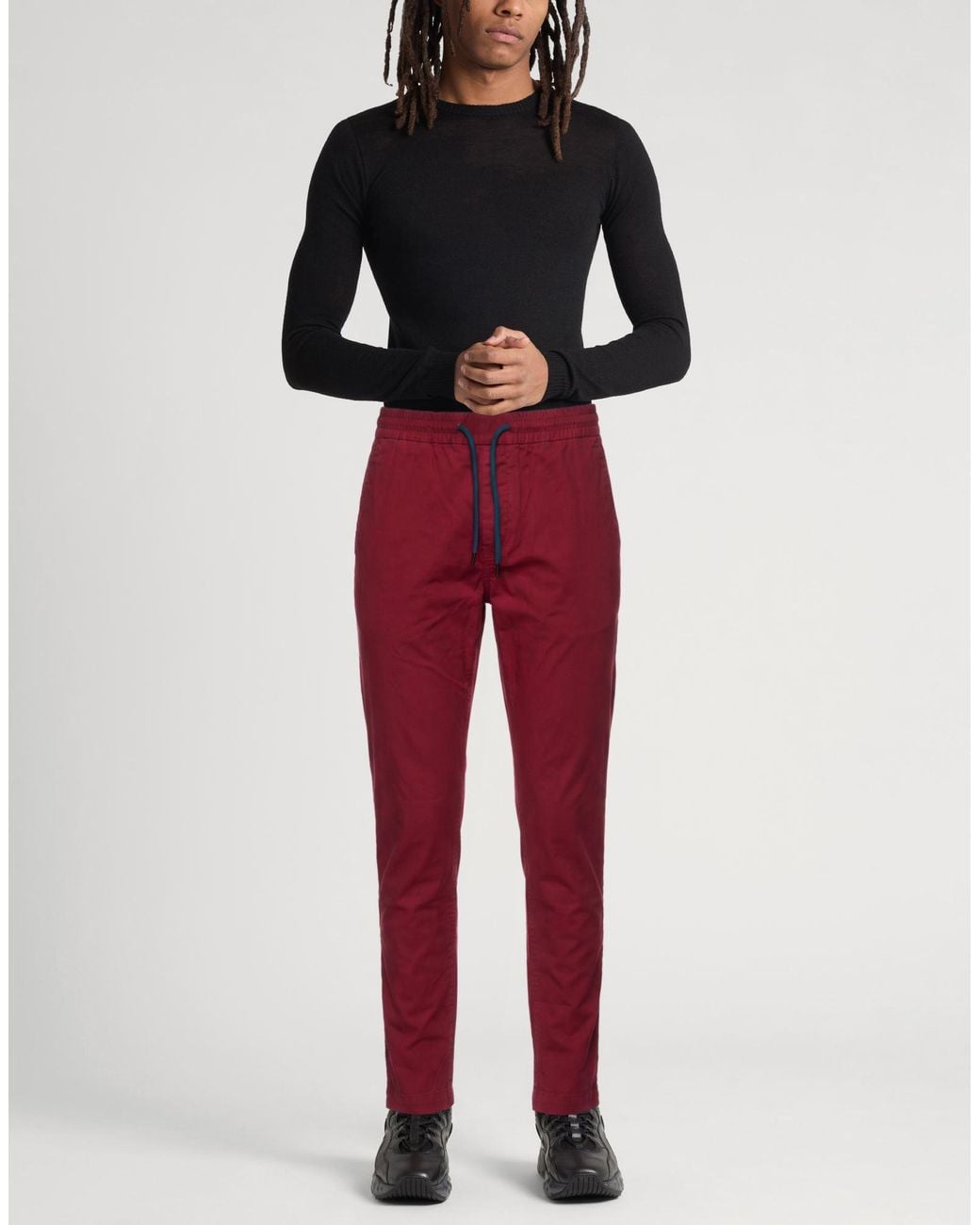 Paul Smith Red Pants Cotton, Elastane for men