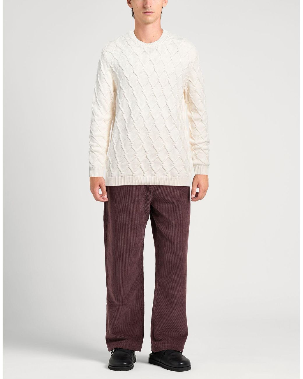 Alpha Studio White Sweater Cotton, Polyamide for men