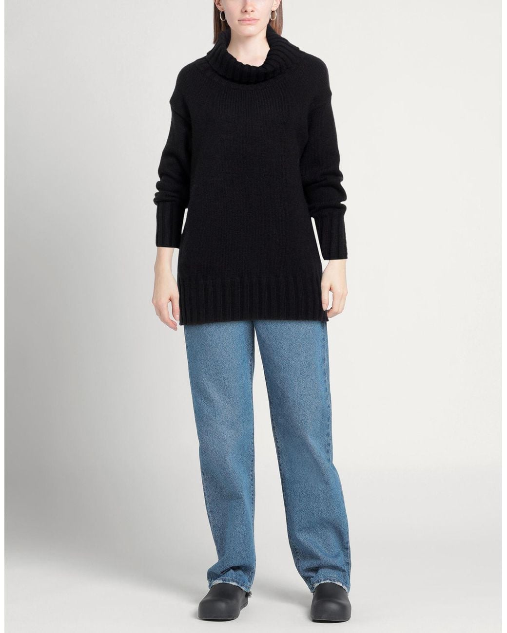 Carla G Blue Turtleneck Polyacrylic, Alpaca Wool, Polyamide, Polyester