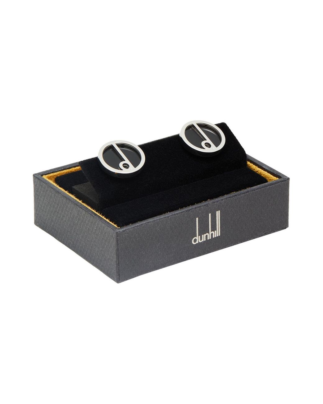 Dunhill Black Cufflinks And Tie Clips 925/1000 for men