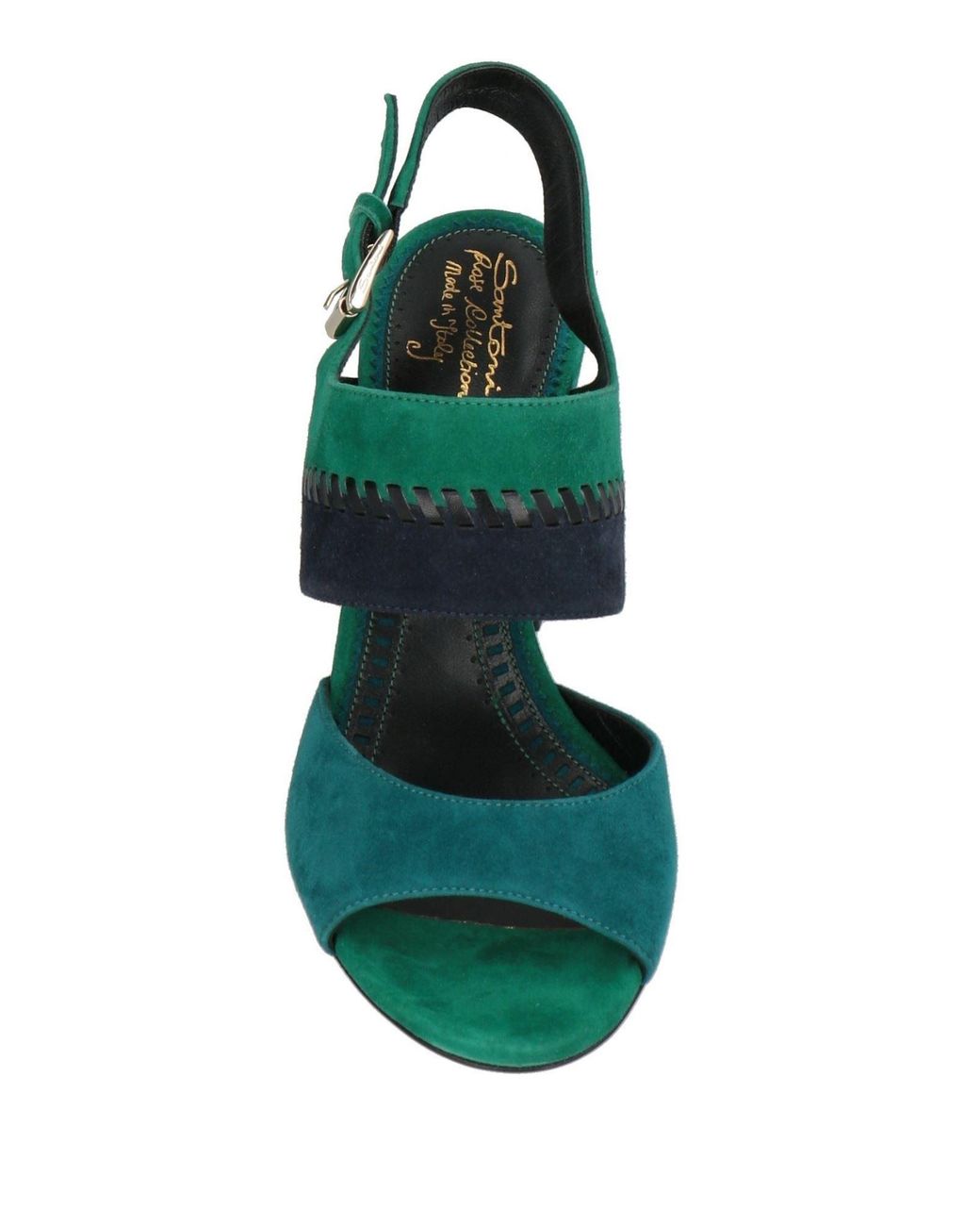 Santoni Green Deep Sandals Leather