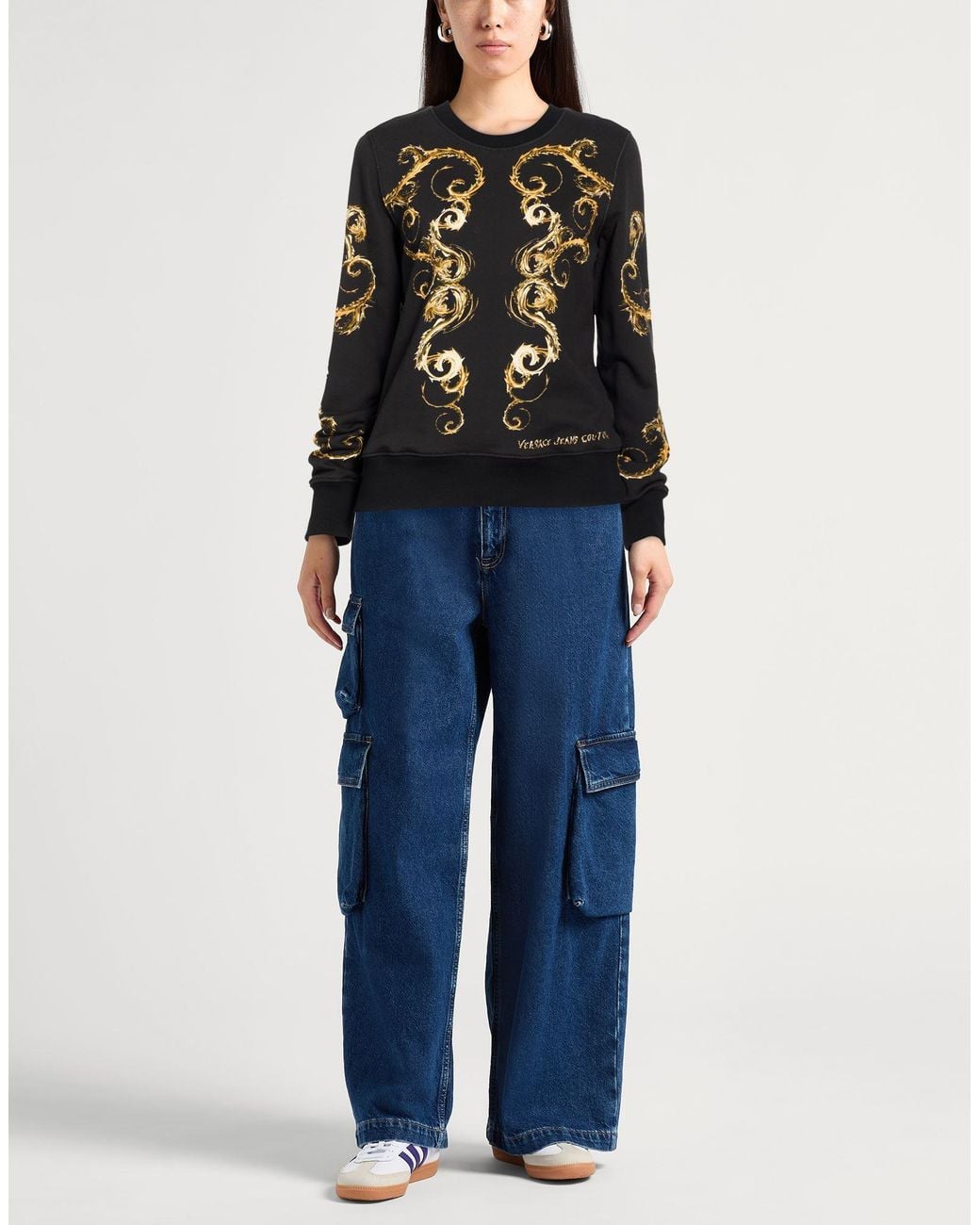 Versace Jeans Couture Black Sweatshirt Cotton