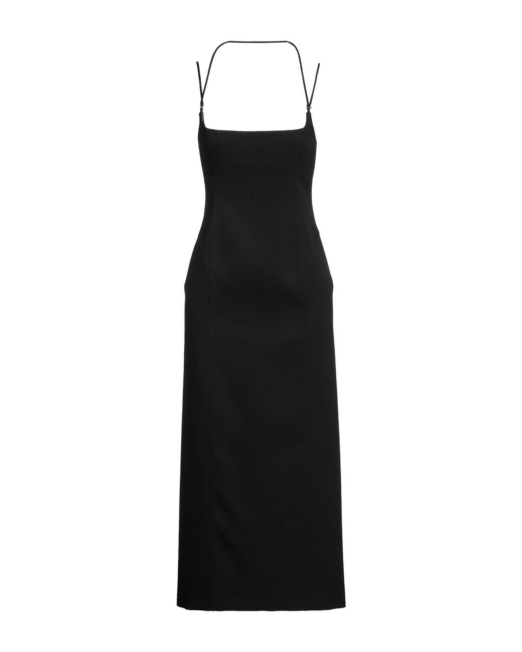 The Attico Black Maxi Dress Virgin Wool