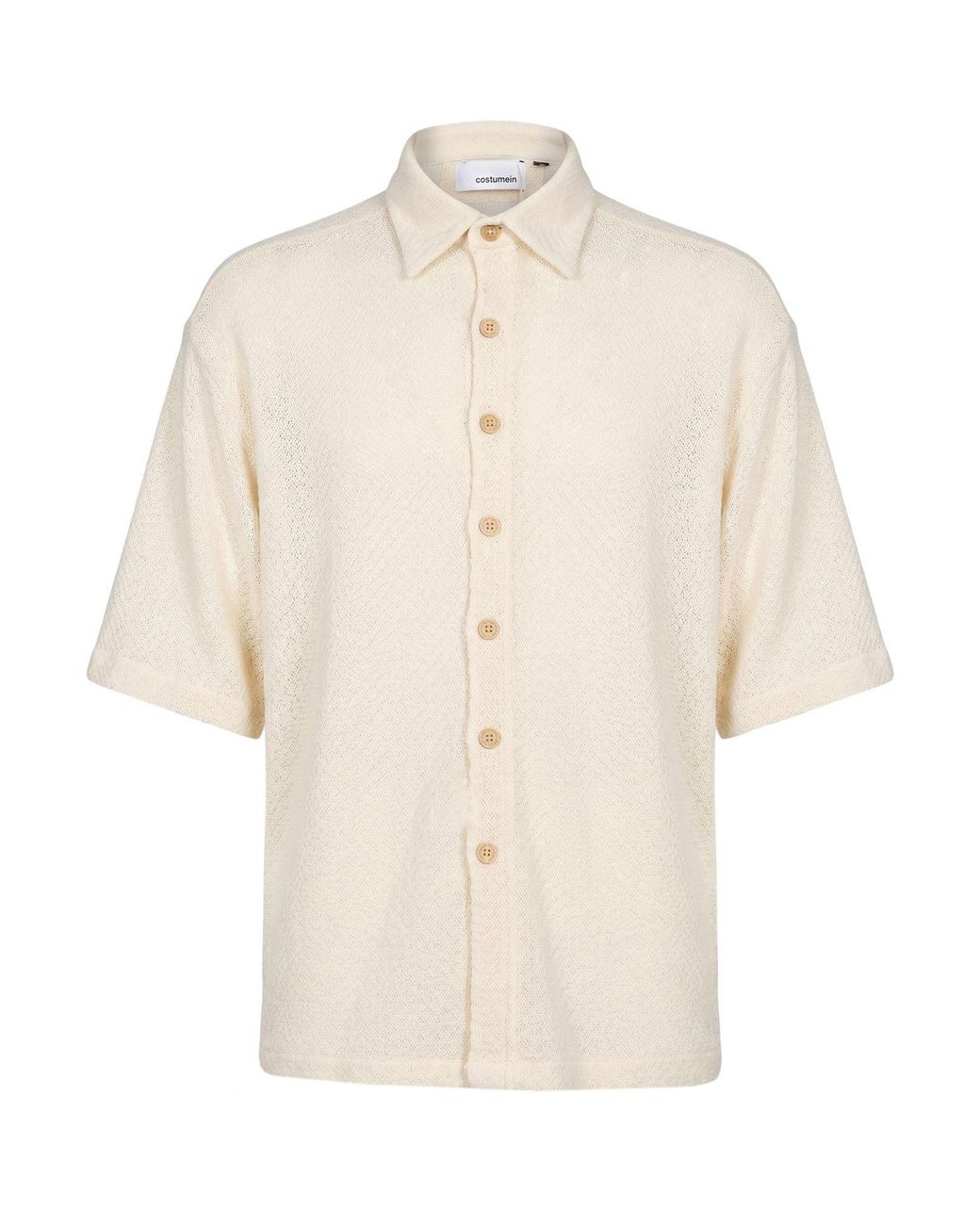 Costumein White Cream Shirt Cotton for men