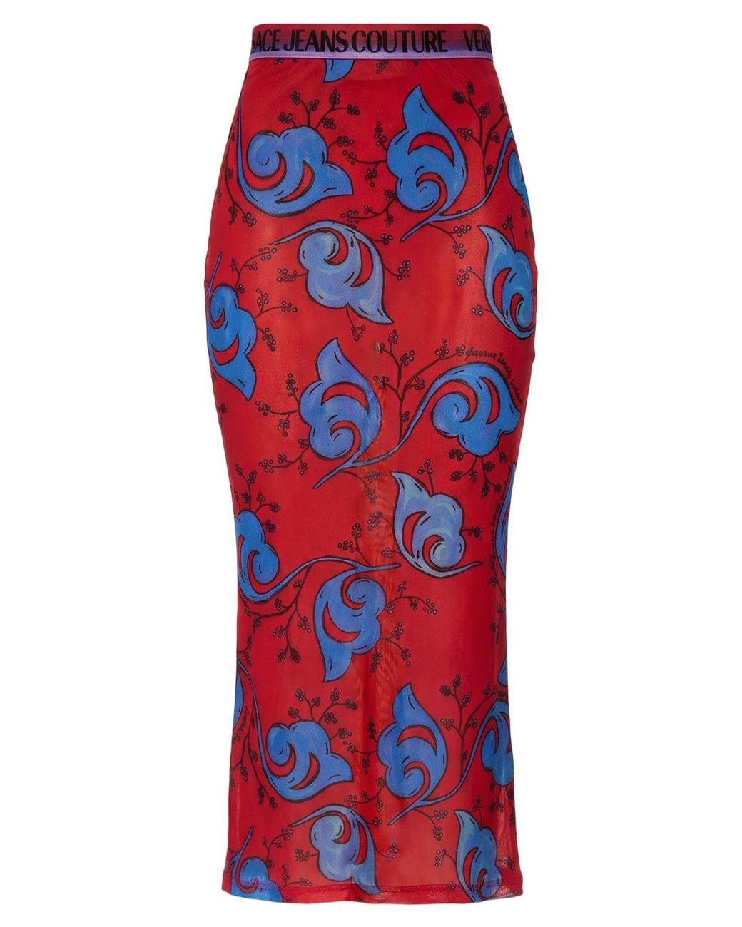 Versace Jeans Couture Red Midi Skirt