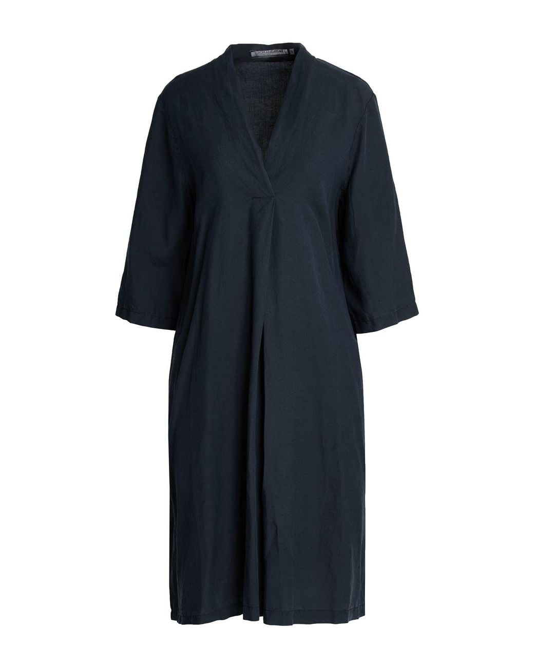 European Culture Blue Midnight Midi Dress Lyocell, Linen