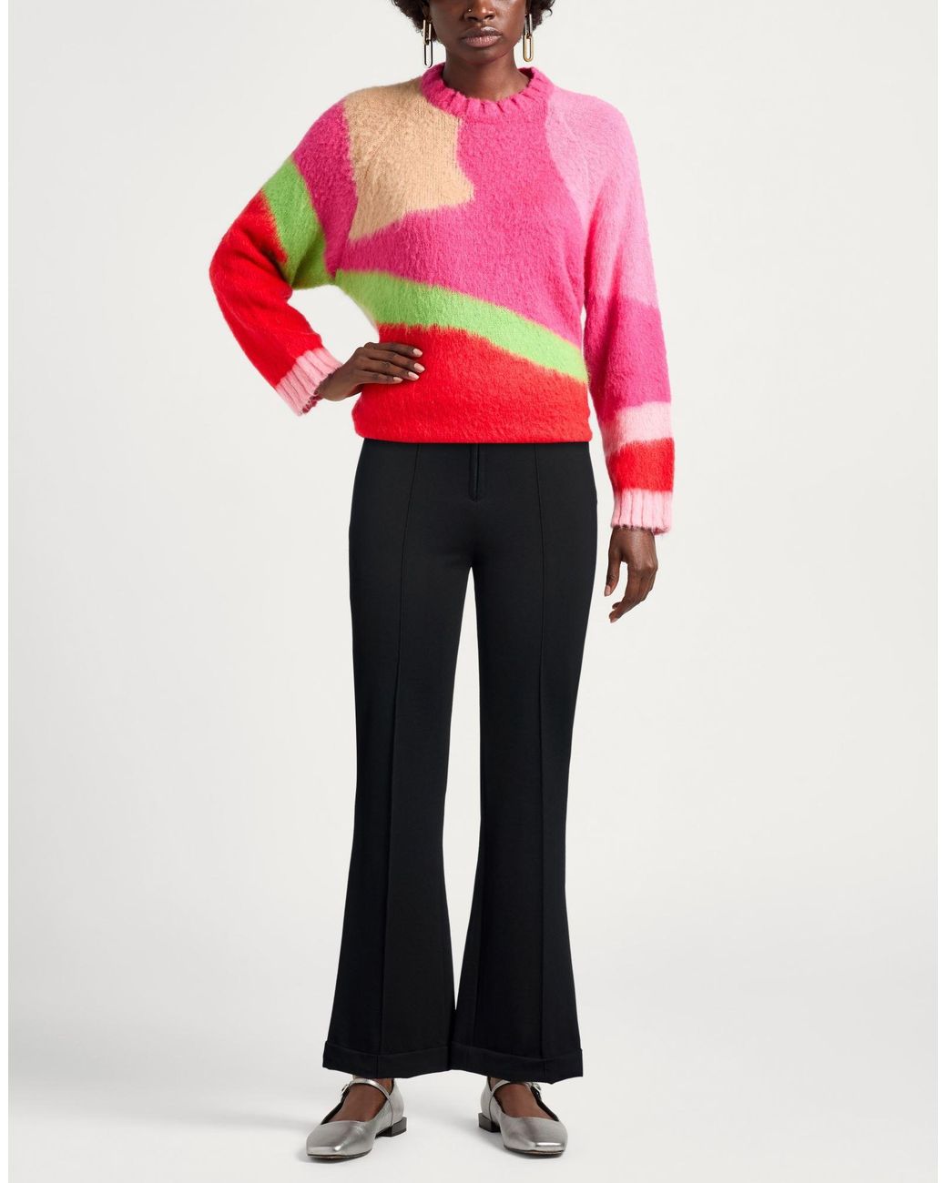 Sandro Black Pants Viscose, Polyamide, Elastane