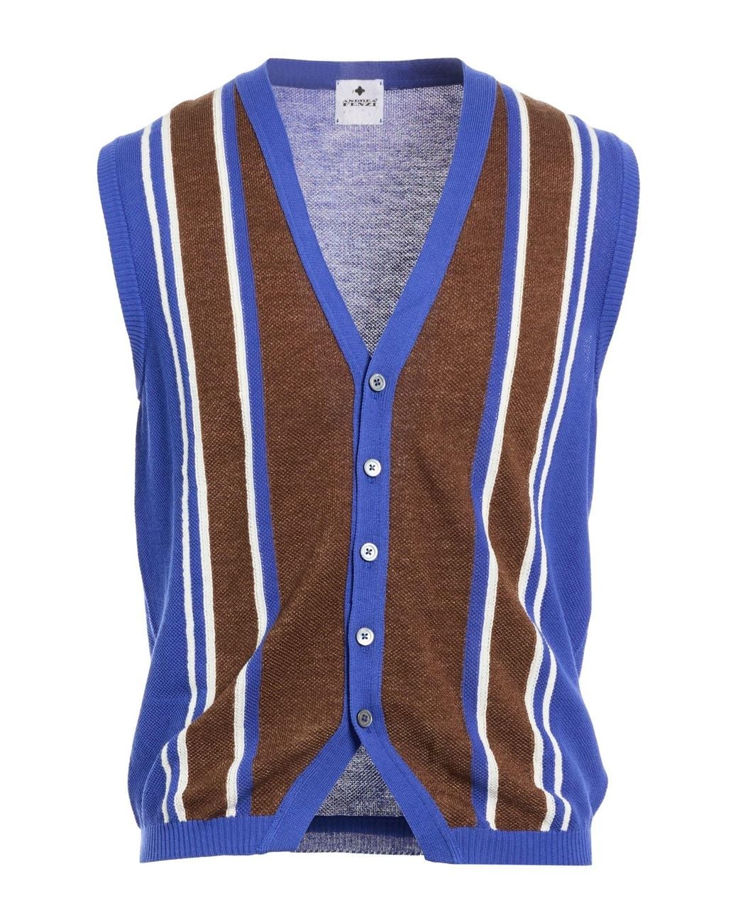 Andrea Fenzi Blue Cardigan Cotton for men