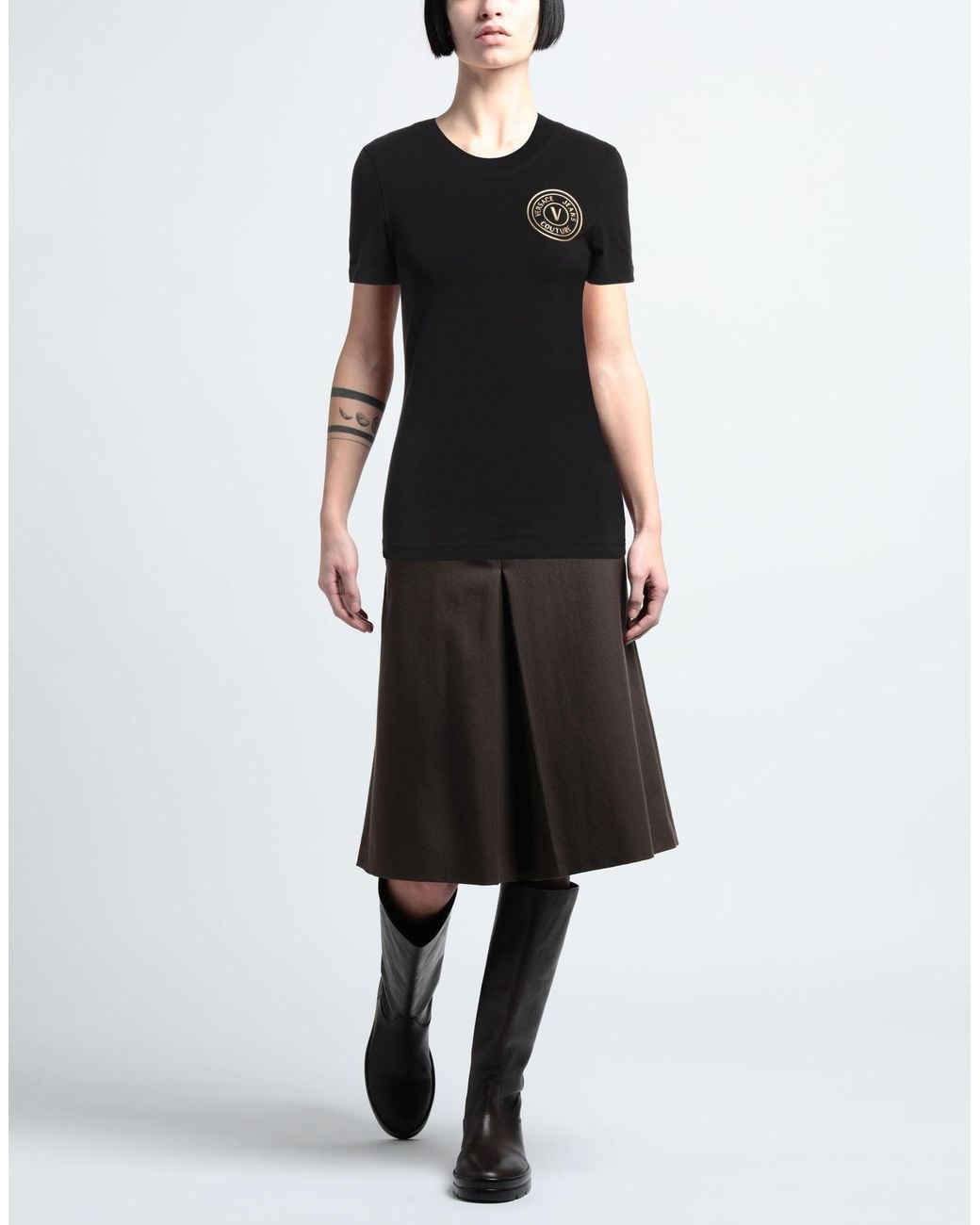 Versace Jeans Couture Black T-Shirt Cotton, Elastane