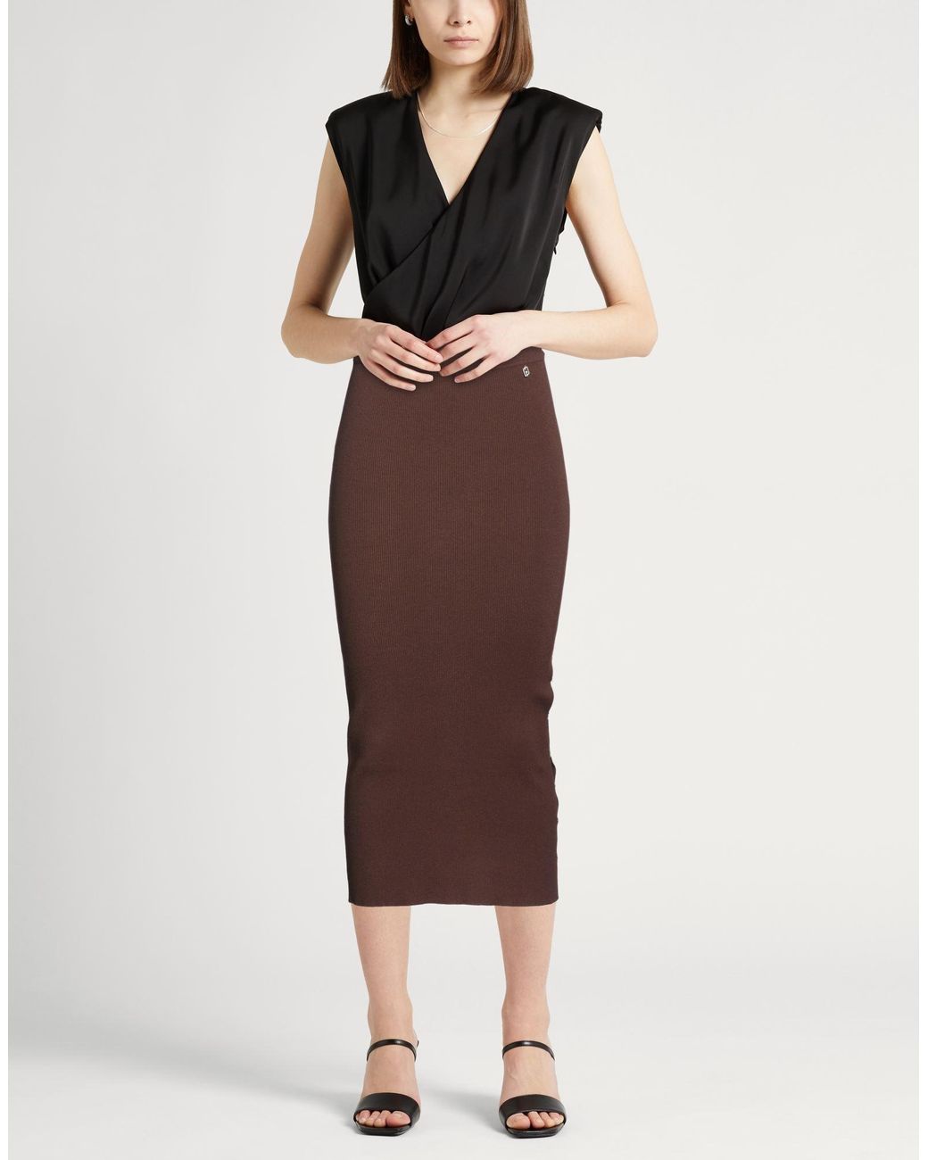 Liu Jo Brown Midi Skirt