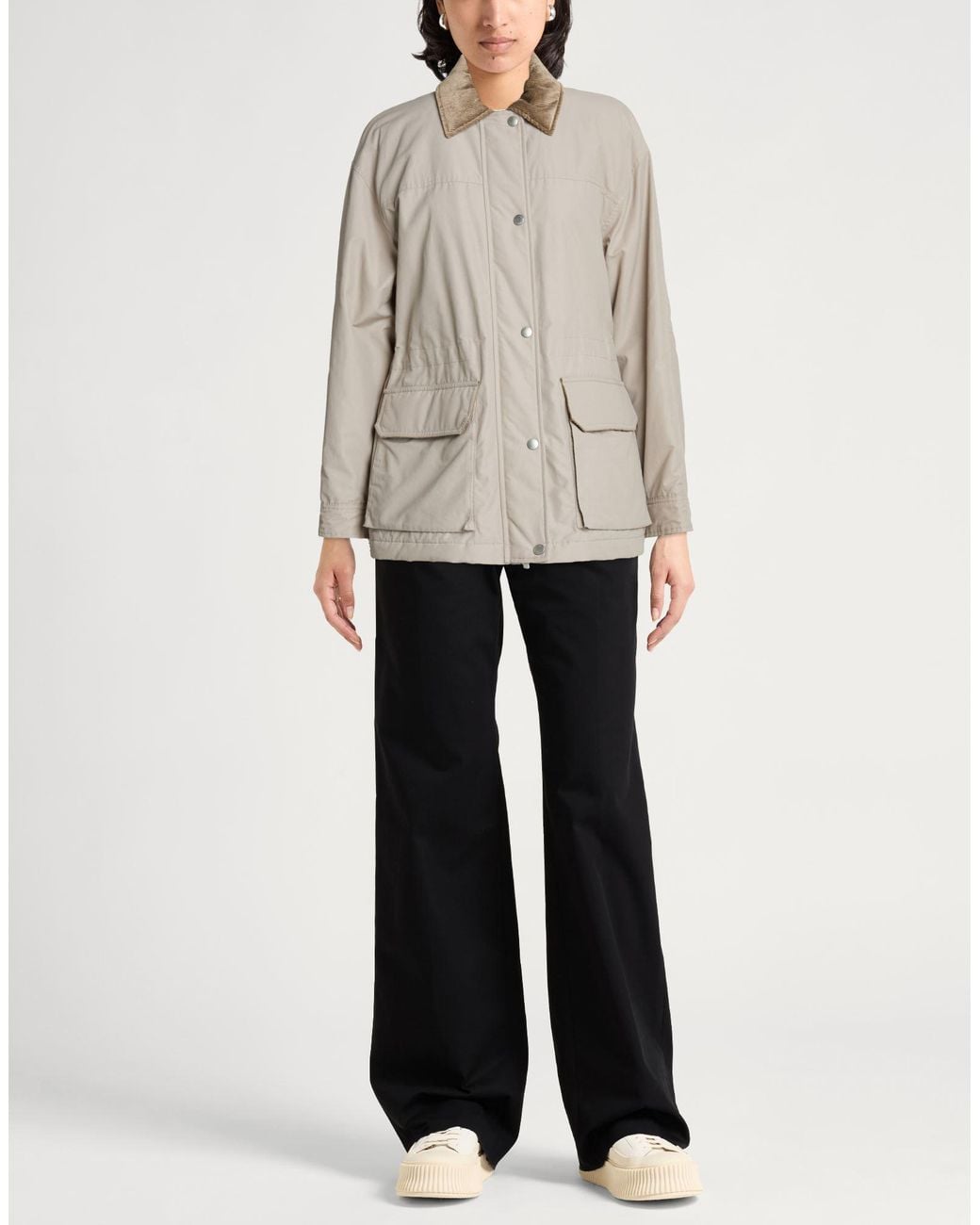 Peserico Gray Jacket Cotton, Polyamide