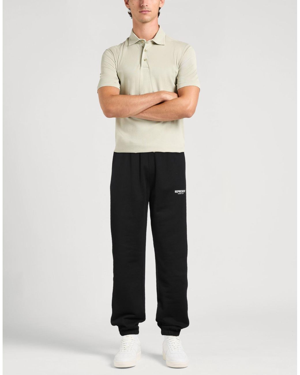 Represent Black Pants Cotton for men