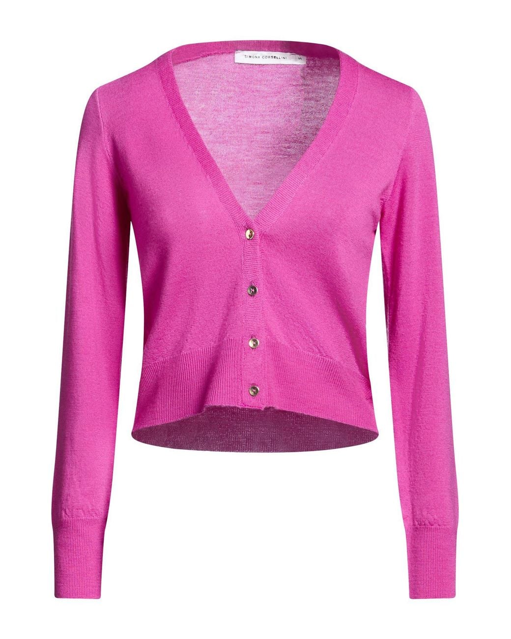 SIMONA CORSELLINI Pink Mauve Cardigan Virgin Wool
