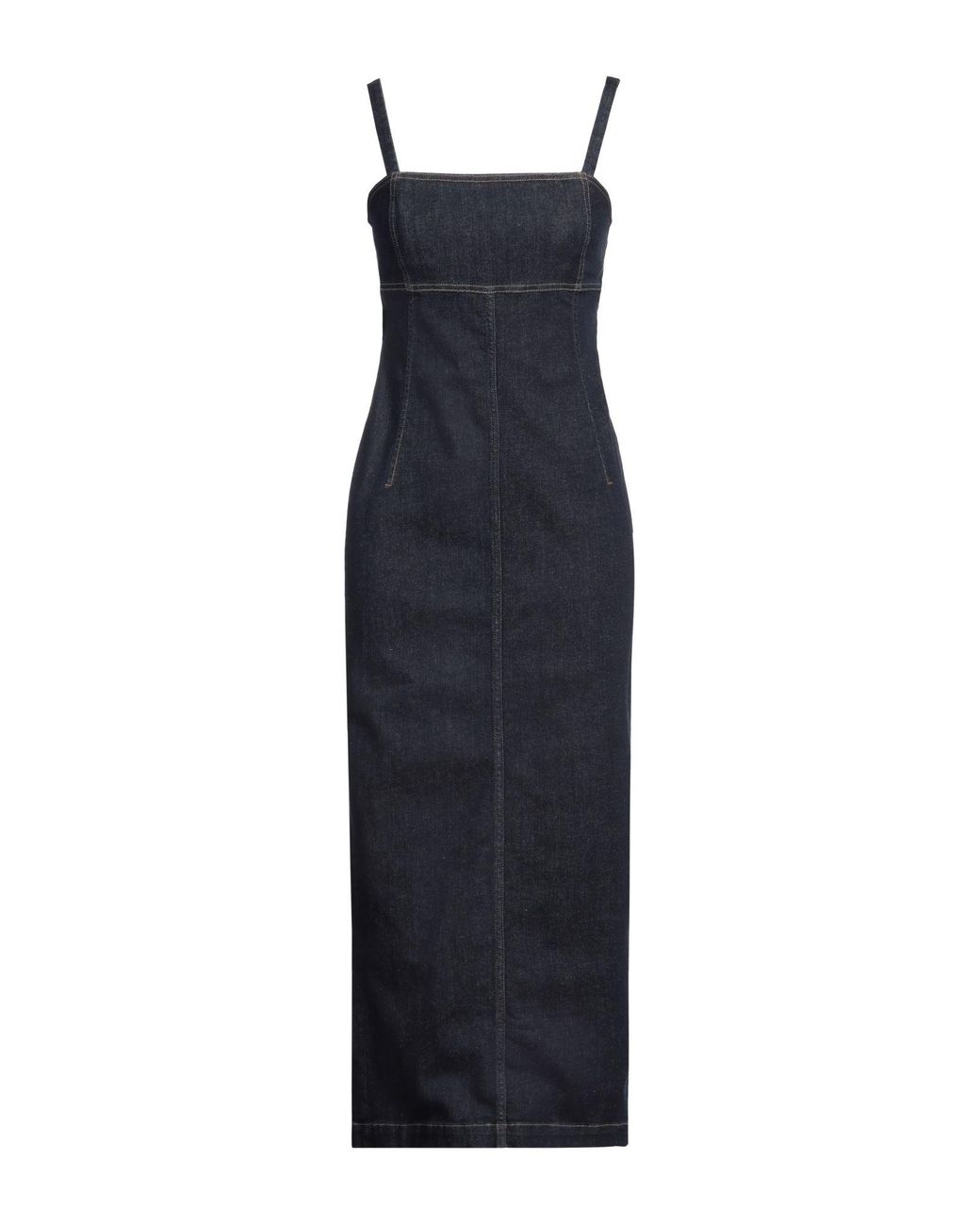 Weekend by Maxmara Blue Midi Dress Cotton, Elastane