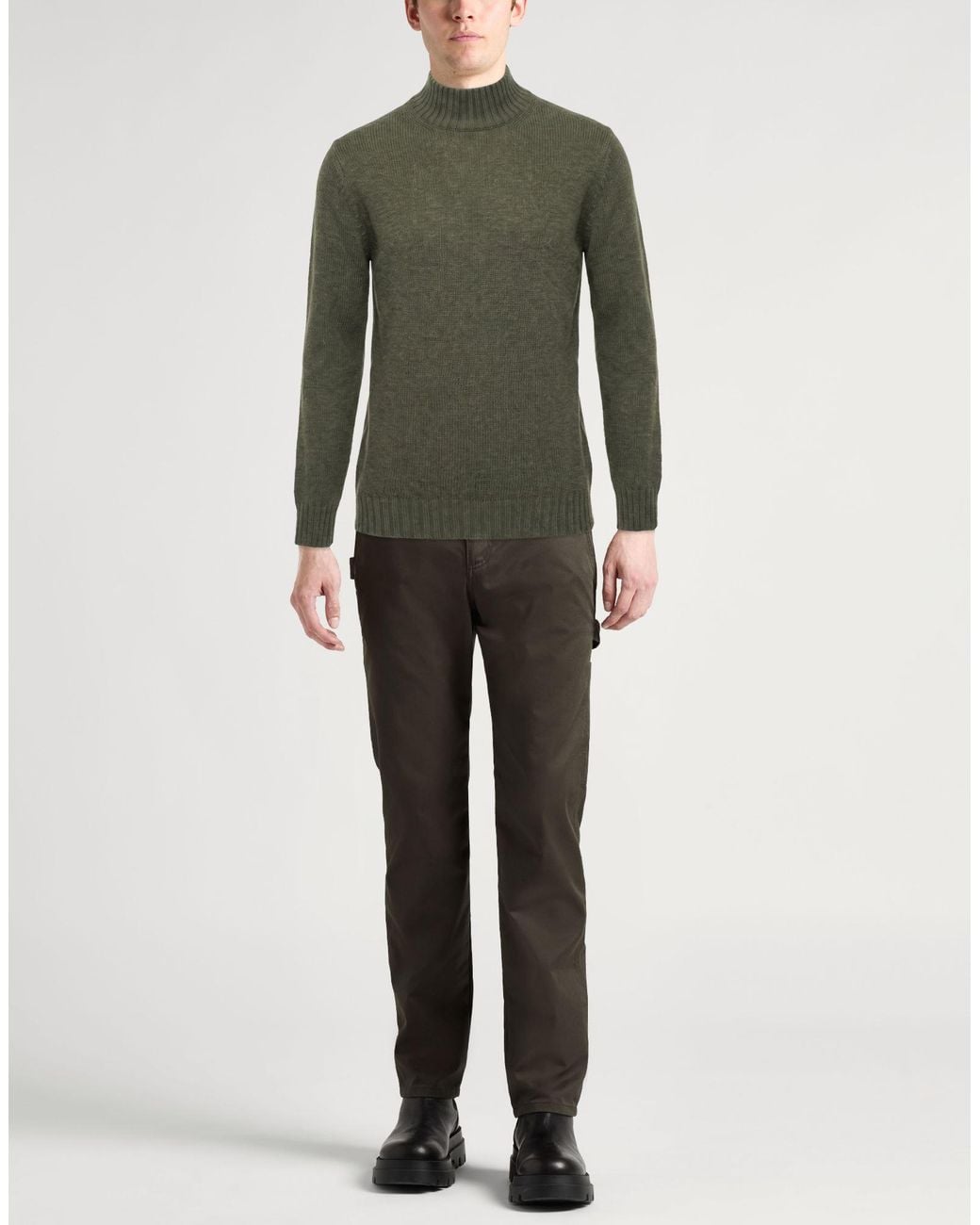 Fedeli Green Turtleneck for men