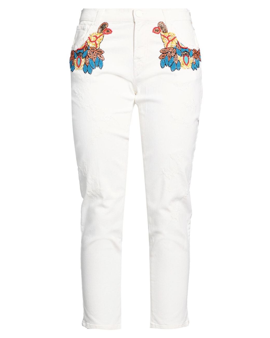 Jacob Cohen White Ivory Jeans Cotton, Elastane
