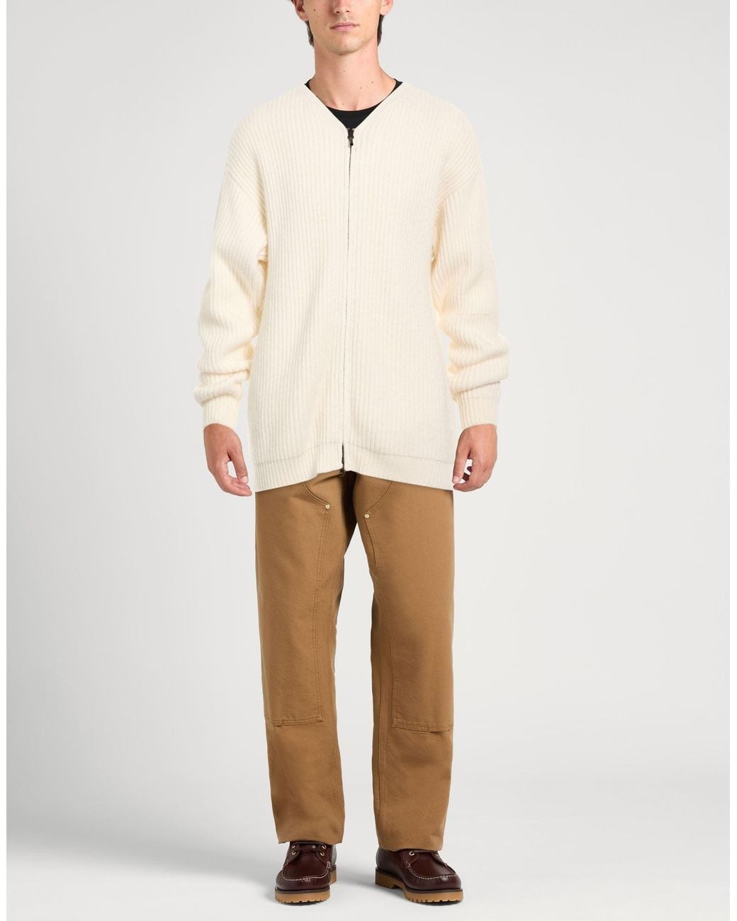 Alpha Studio White Cream Cardigan Wool, Viscose, Polyamide, Cashmere for men