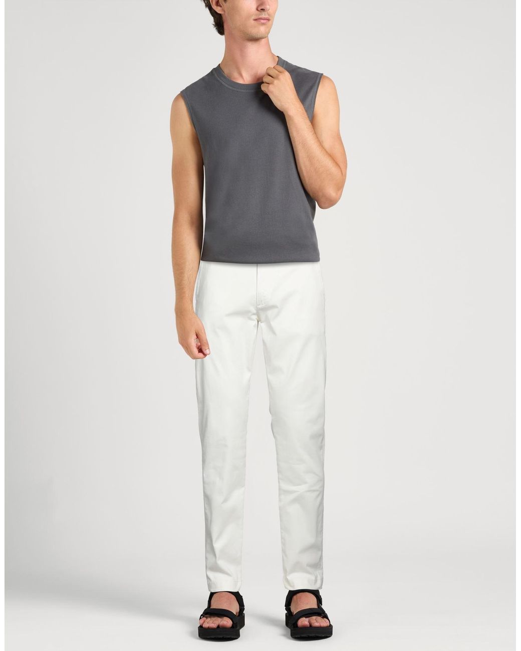 Liu Jo White Pants Cotton, Elastane for men