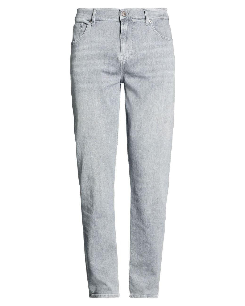 7 For All Mankind Gray Jeans Cotton, Elastomultiester, Elastane for men
