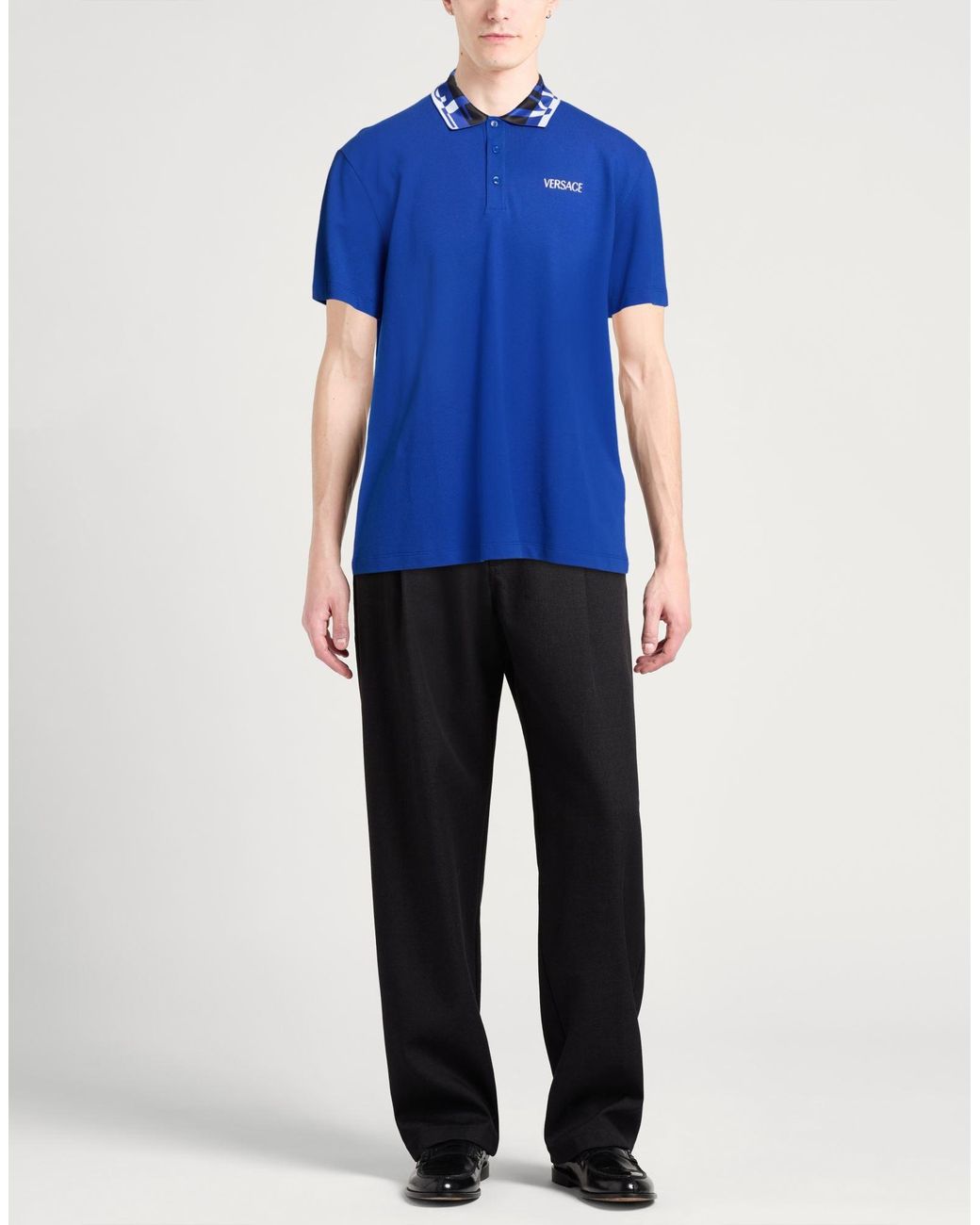 Versace Blue Polo Shirt Cotton for men