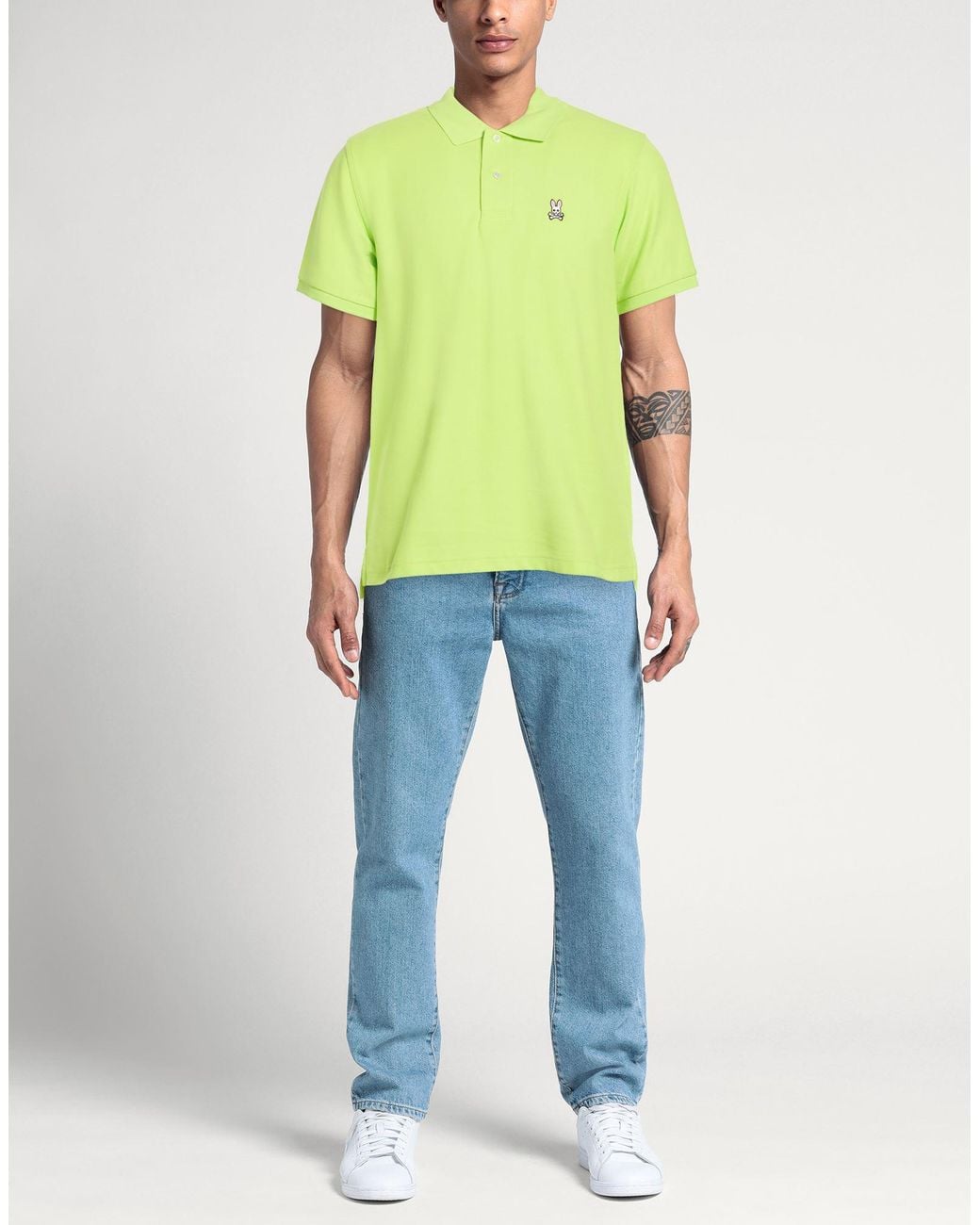 Psycho Bunny Green Lime Polo Shirt Pima Cotton for men