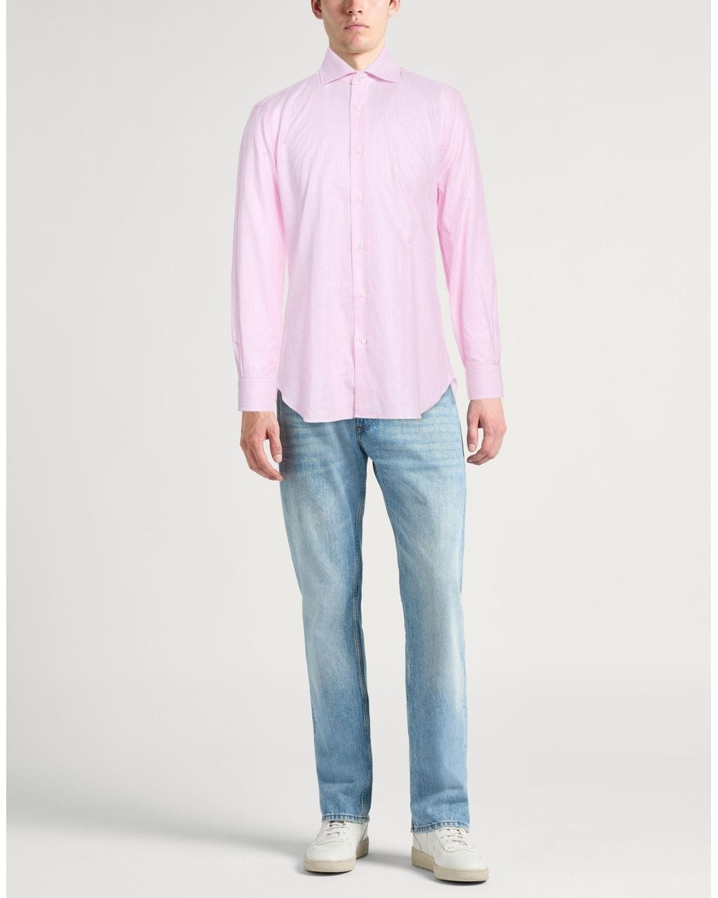 Barba Napoli Pink Shirt Cotton, Linen for men