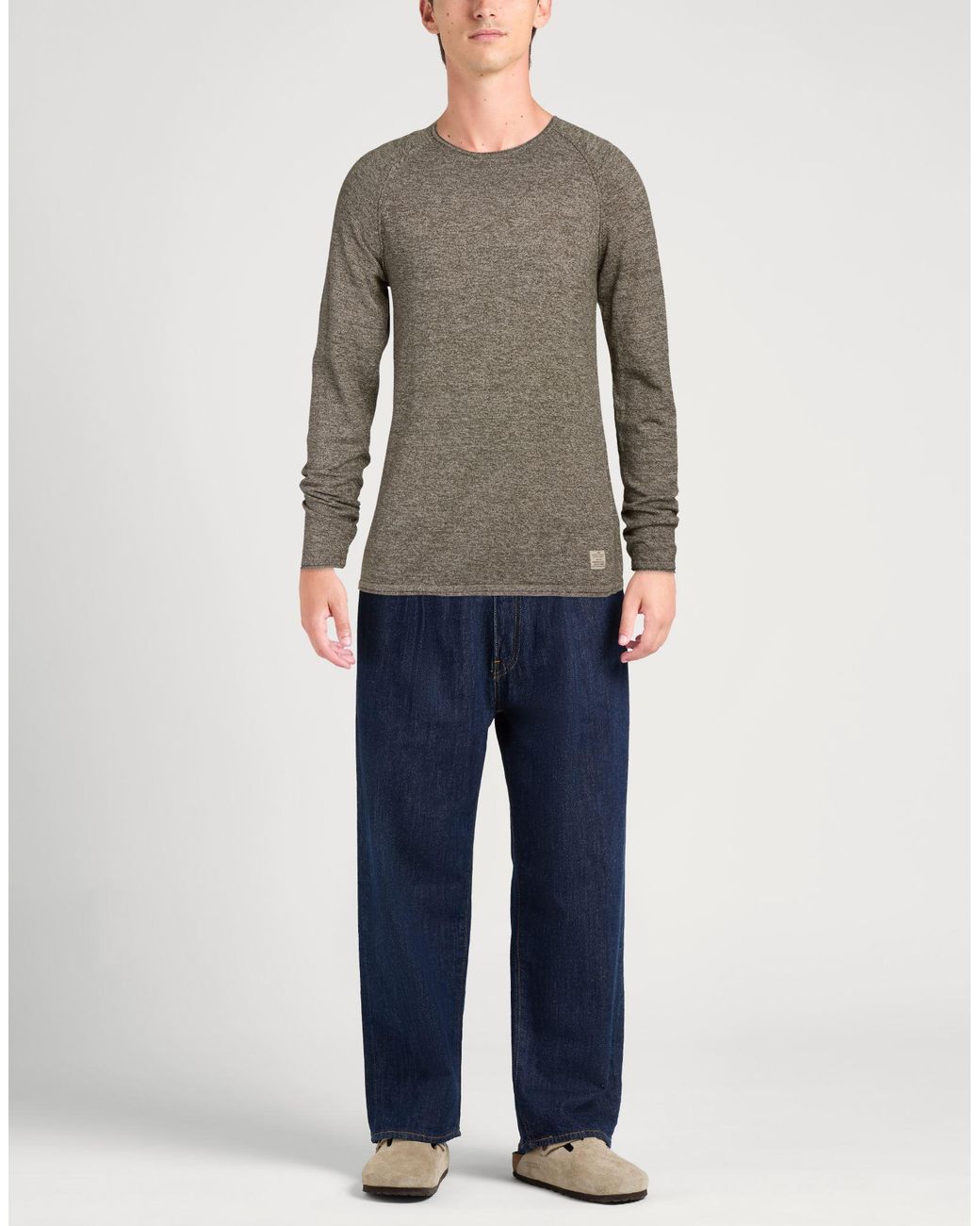 Jack & Jones Gray Military Sweater Cotton for men