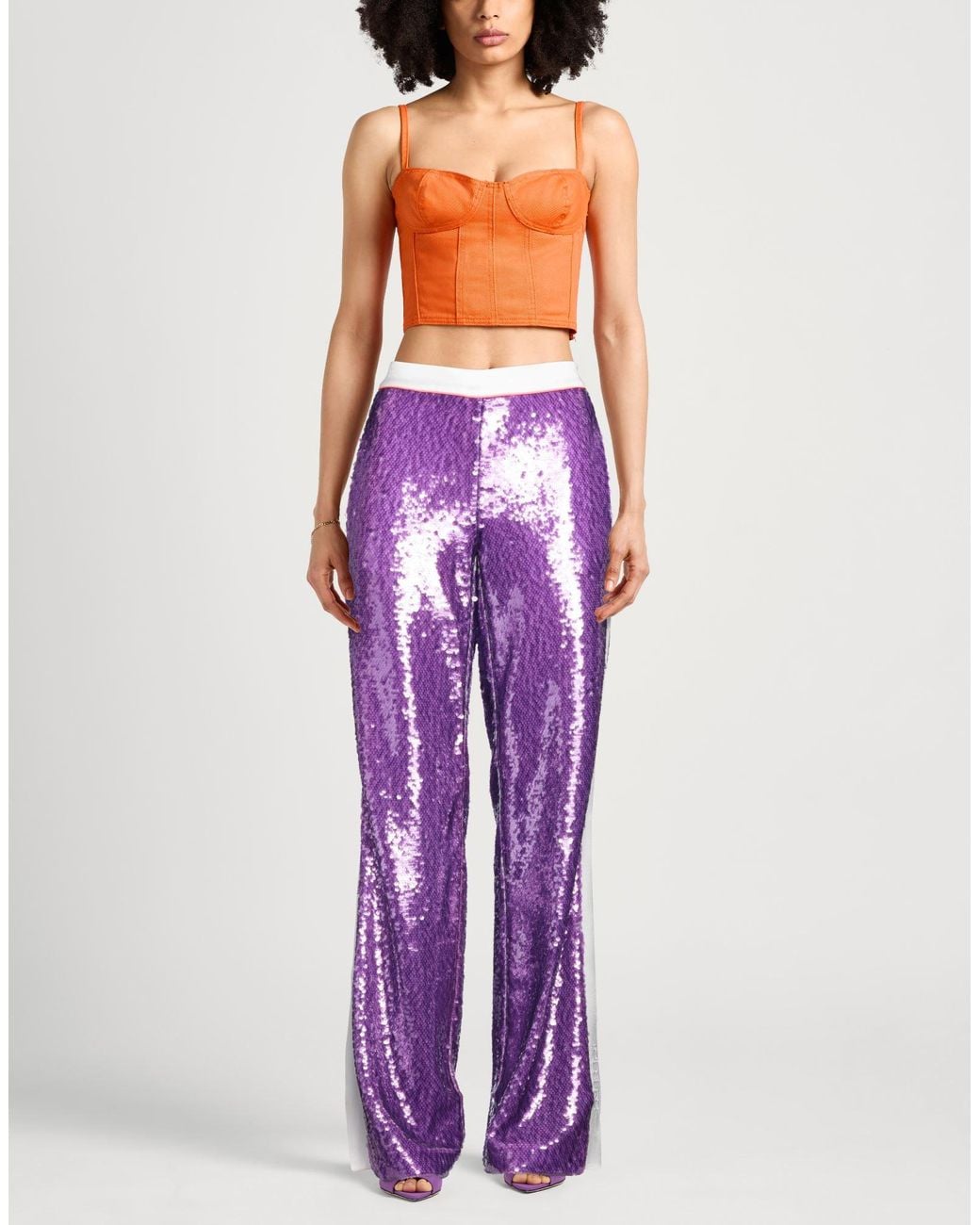 Iceberg Purple Pants Polyester, Acetate, Viscose