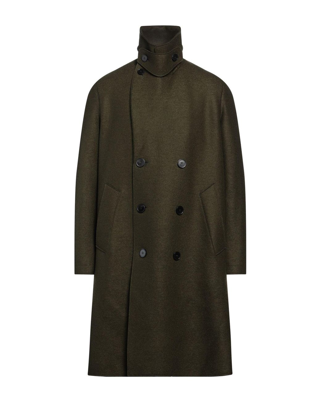Harris Wharf London Military Coat Virgin Wool in Green for Men Lyst