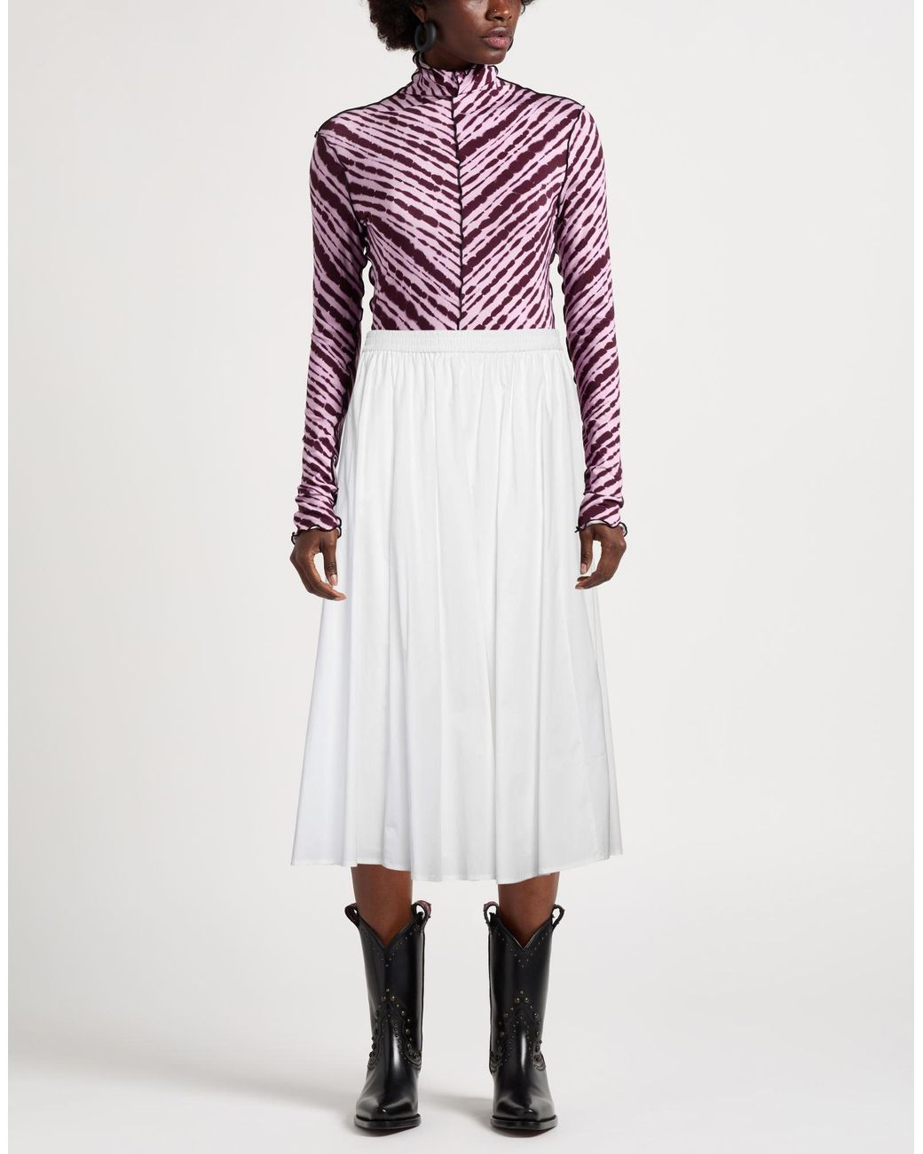 MICHAEL Michael Kors White Midi Skirt