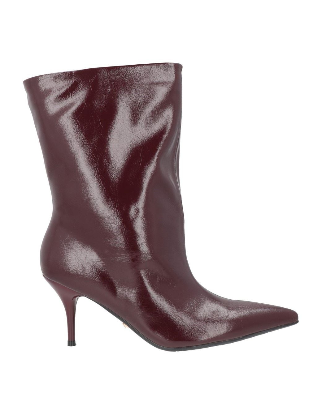 Twenty Four Haitch Purple Burgundy Ankle Boots Synthetic Material