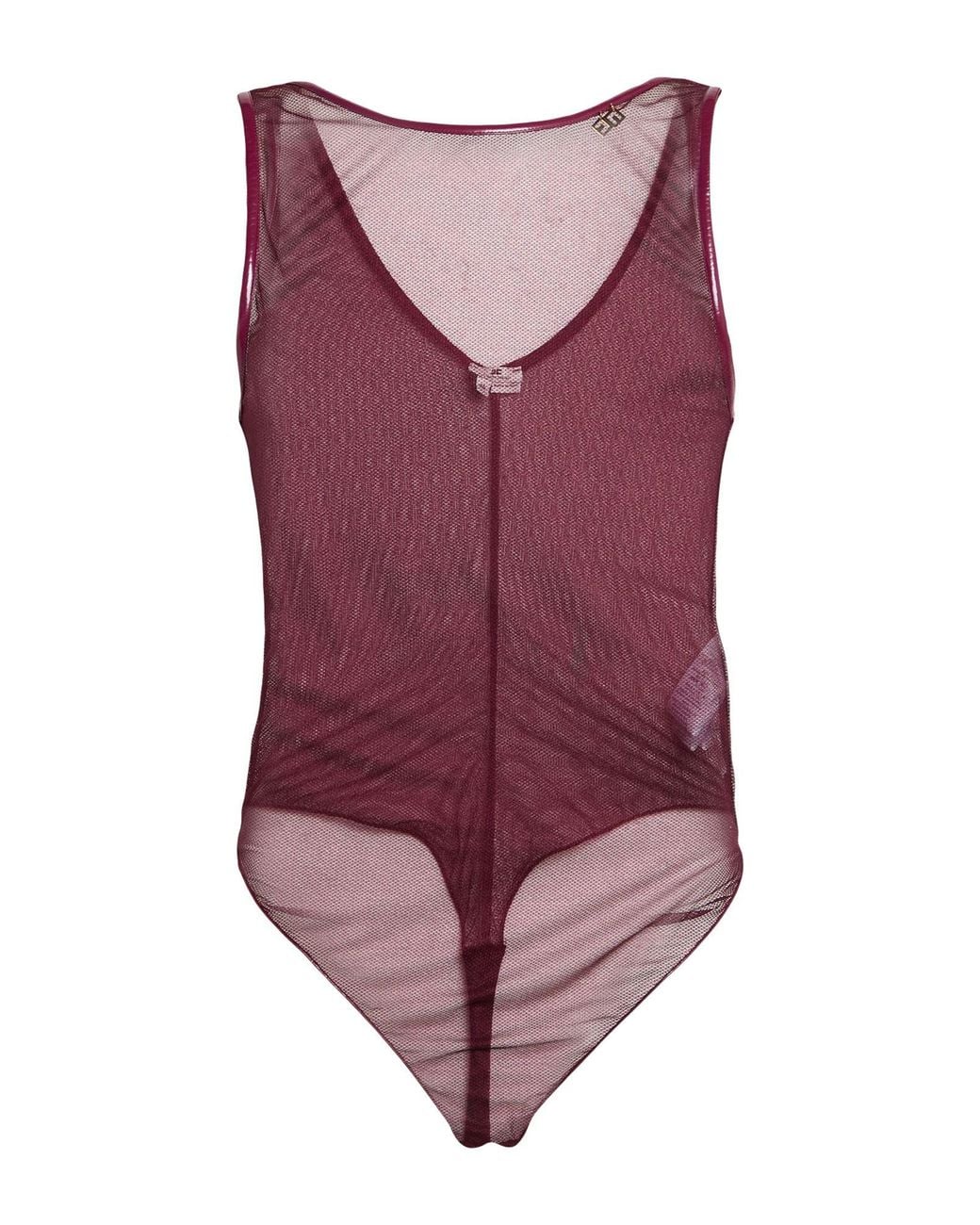 Elisabetta Franchi Purple Burgundy Bodysuit Polyamide, Elastane, Polyester