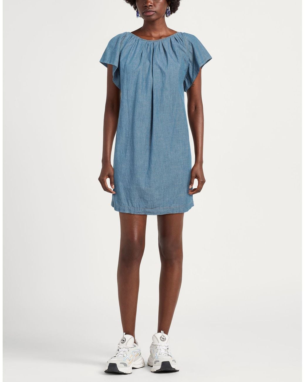 Vanessa Bruno Blue Mini Dress Cotton