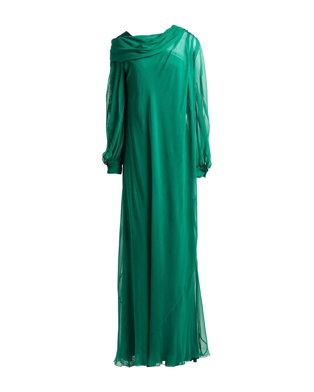 Alberta Ferretti Green Emerald Maxi Dress Silk