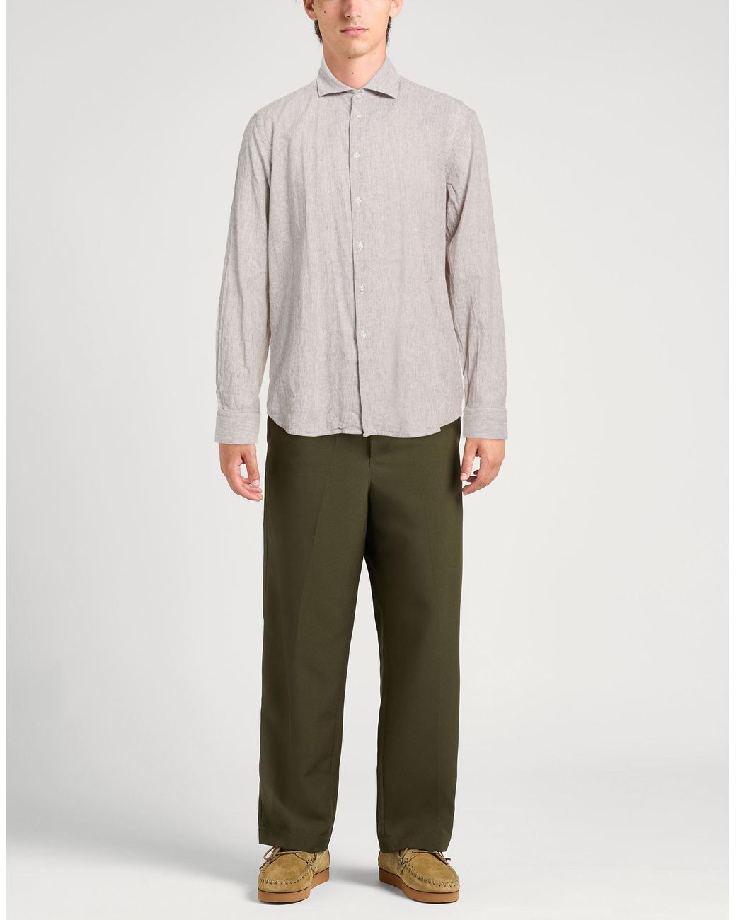 Manuel Ritz Gray Shirt Linen, Cotton for men