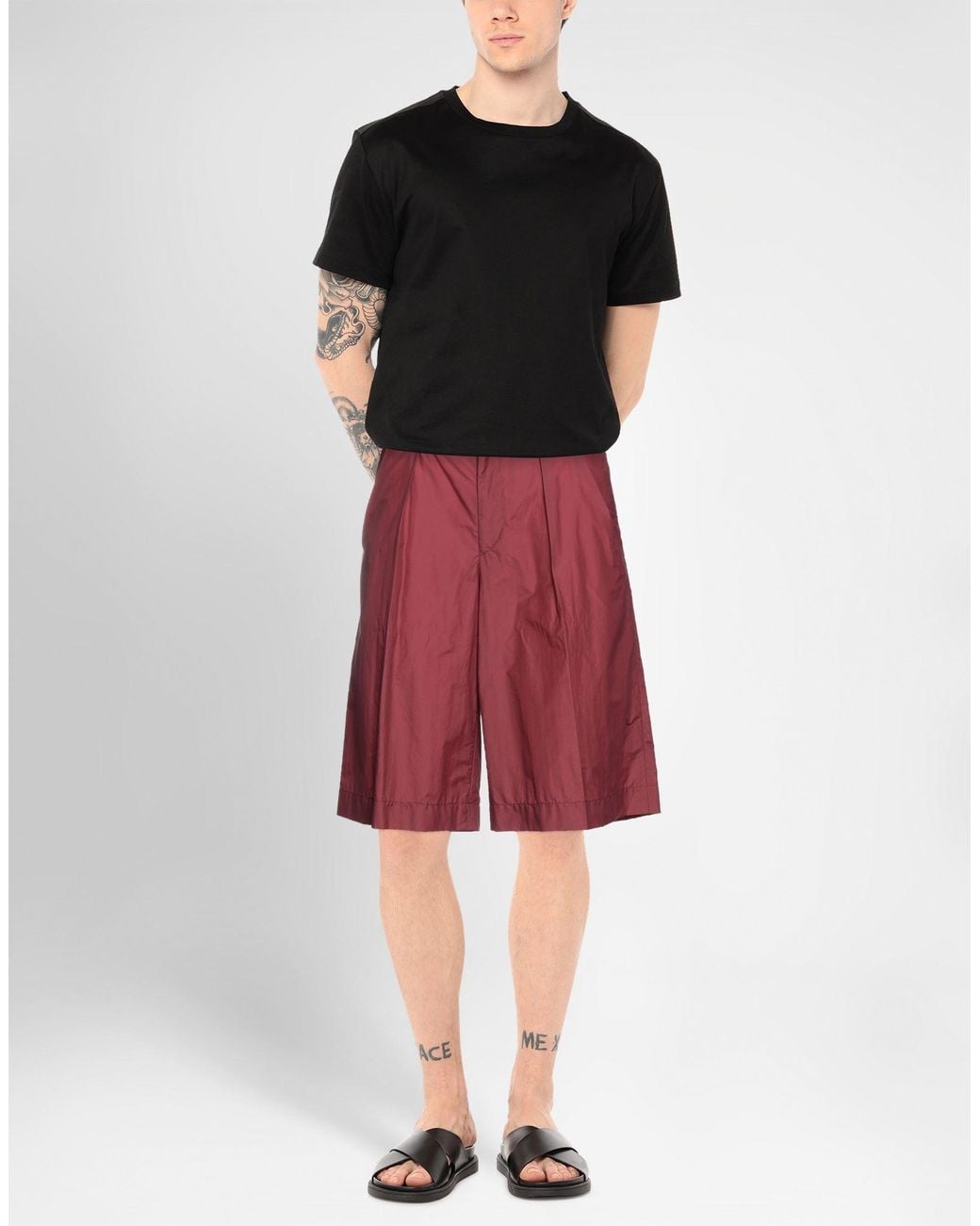 Corneliani Red Brick Shorts & Bermuda Shorts Cotton, Polyamide for men