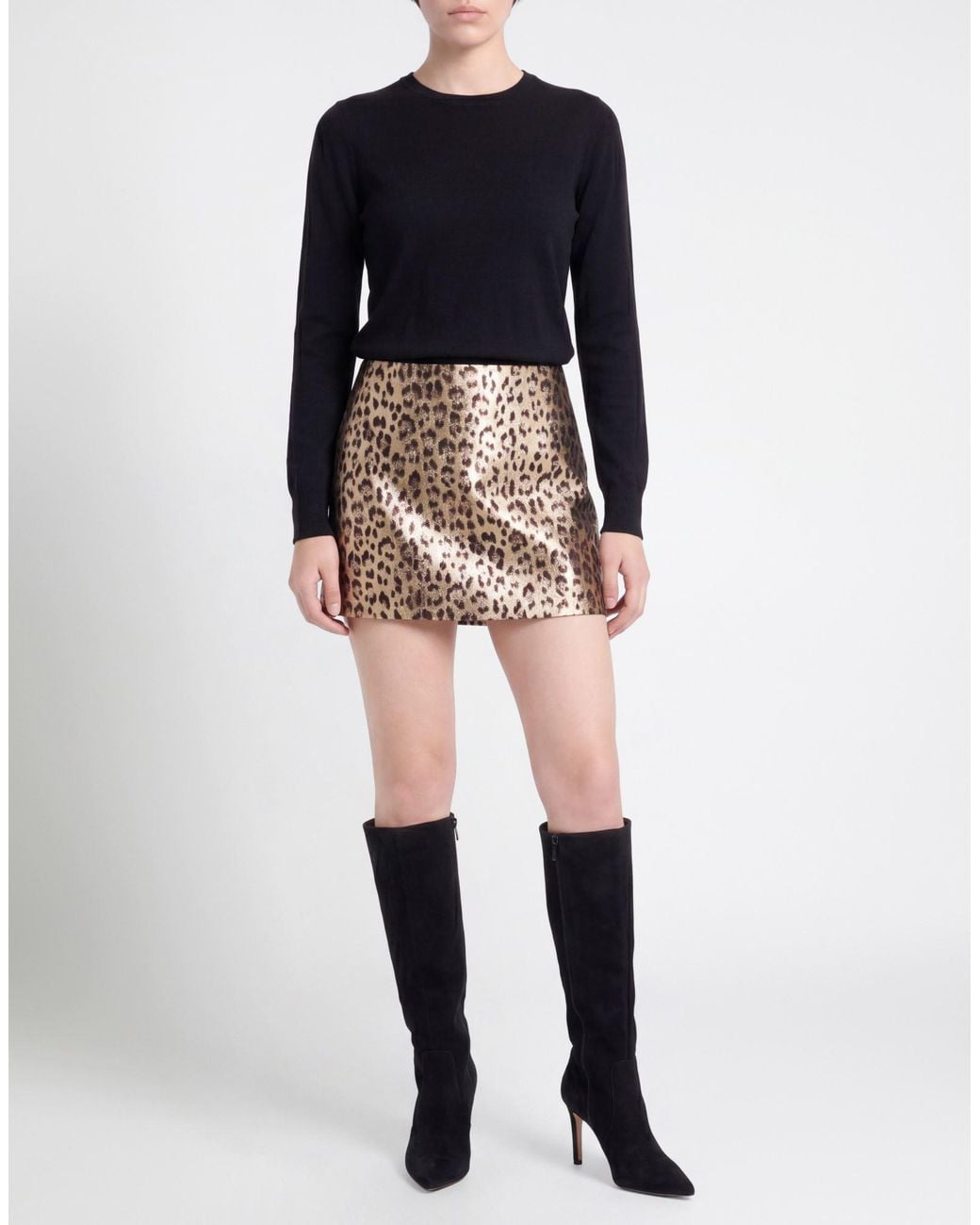 P.A.R.O.S.H. Natural Mini Skirt Cotton, Polyester, Metal, Polyamide
