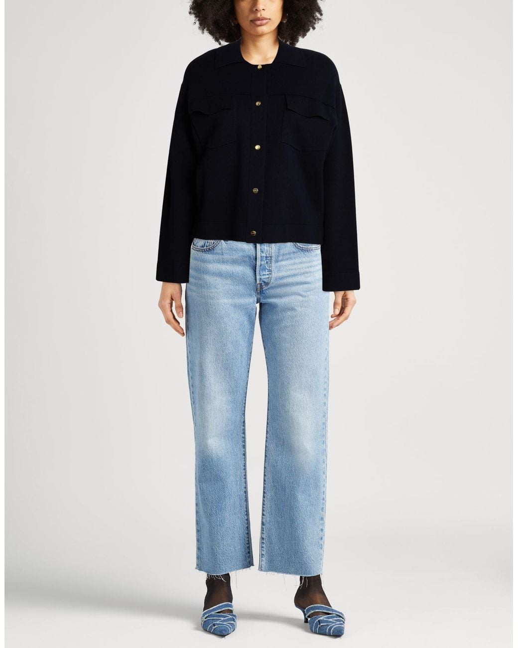 Max Mara Blue Midnight Cardigan Viscose, Polyester