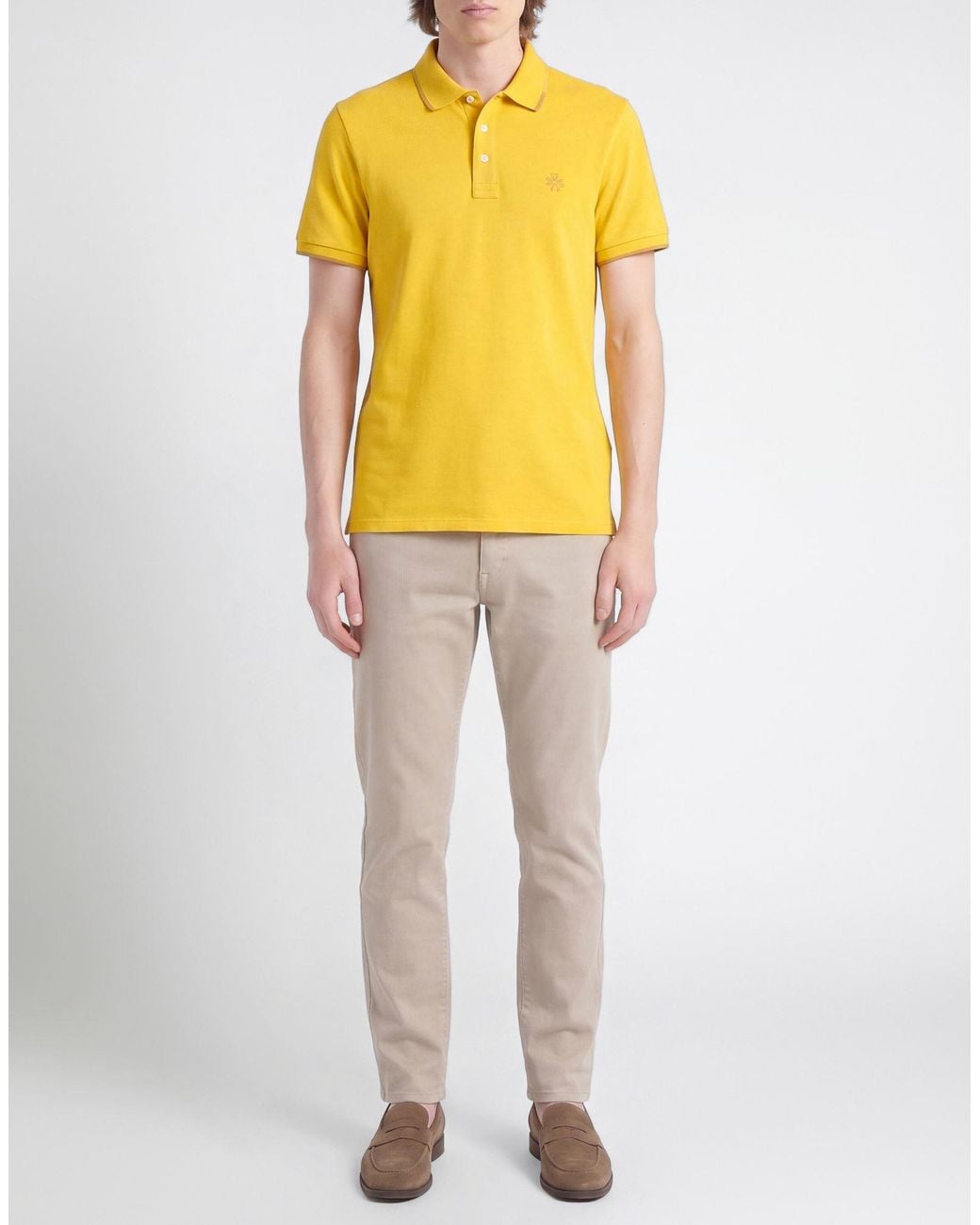 Jacob Cohen Yellow Polo Shirt Cotton, Elastane for men