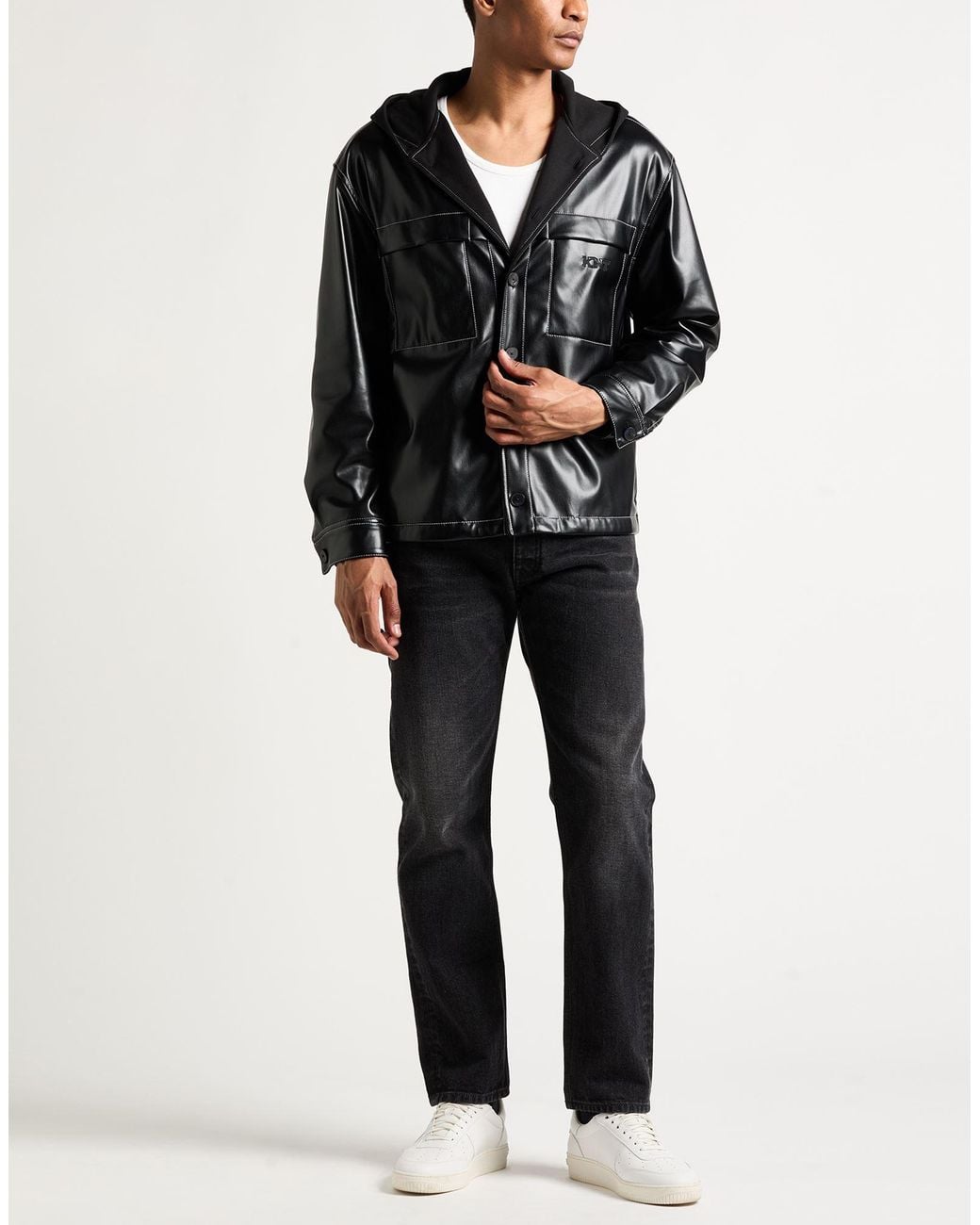 Kiton Black Jacket Polyurethane, Polyester for men