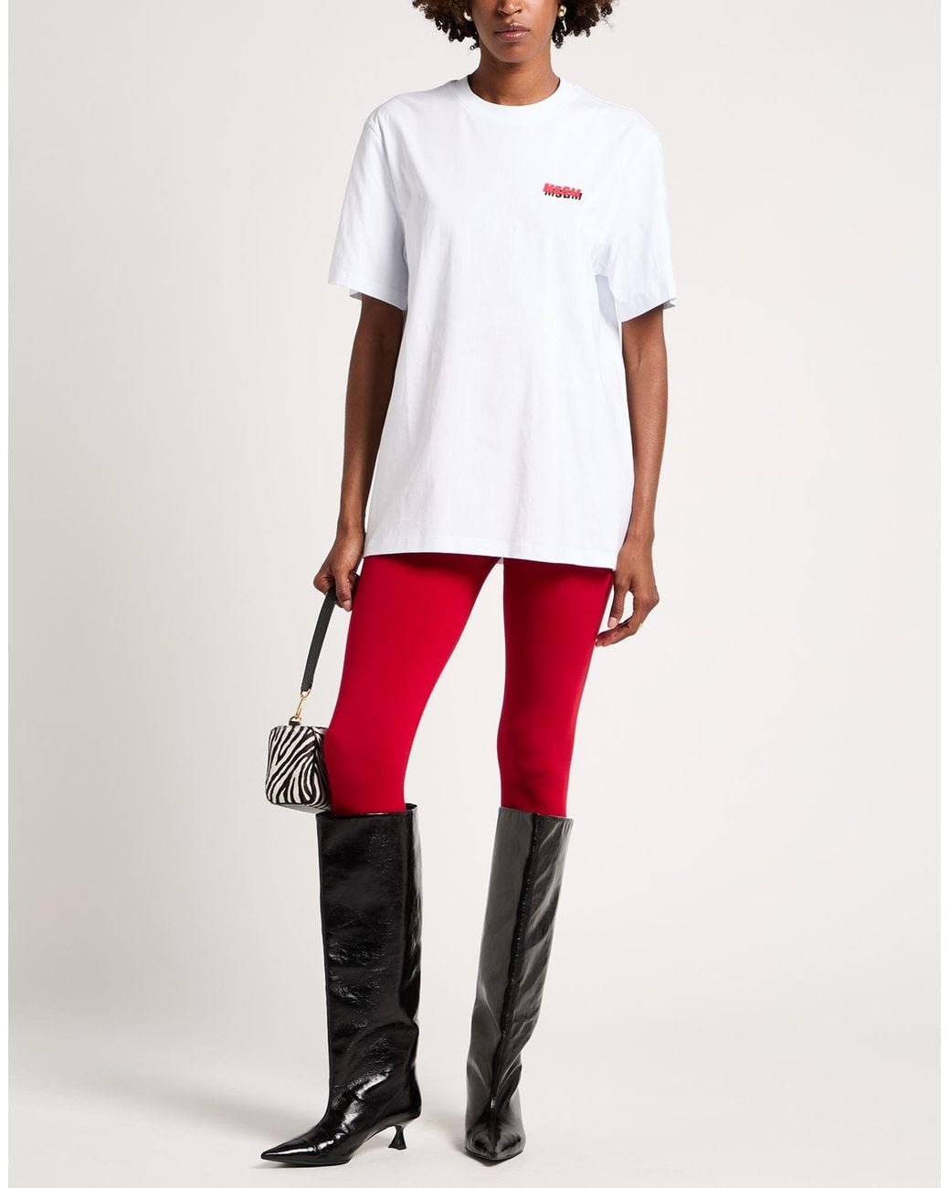 MSGM White T-Shirt Cotton