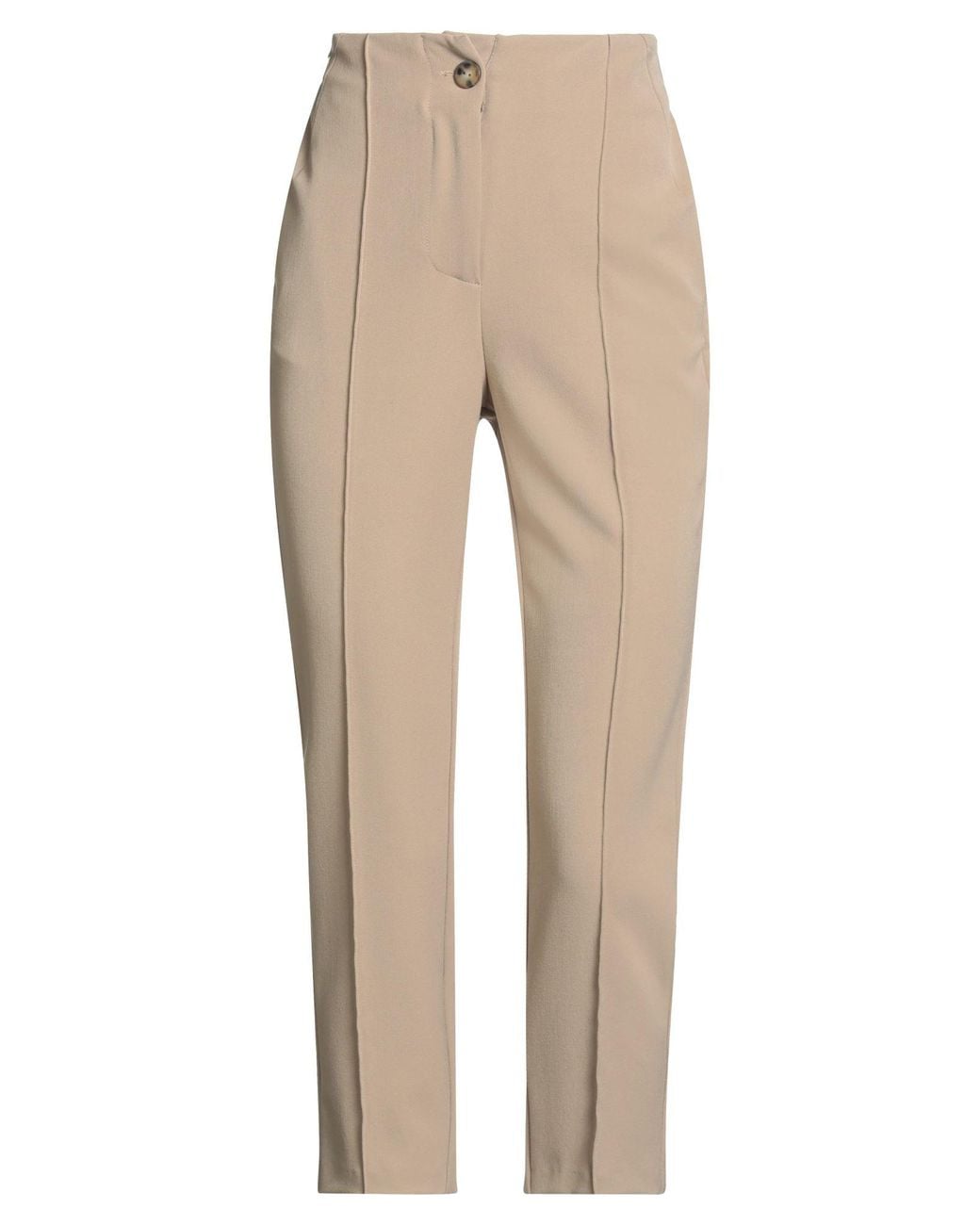 ALESSIA SANTI Natural Sand Pants Polyester, Viscose, Elastane