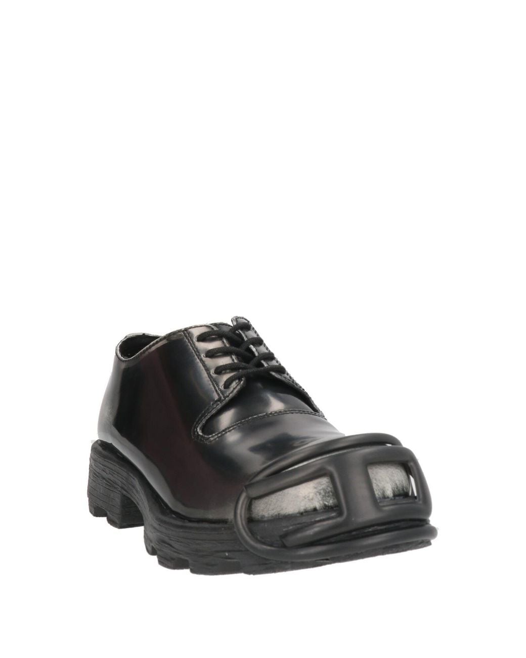 DIESEL Gray Lace-Up Shoes Leather for men