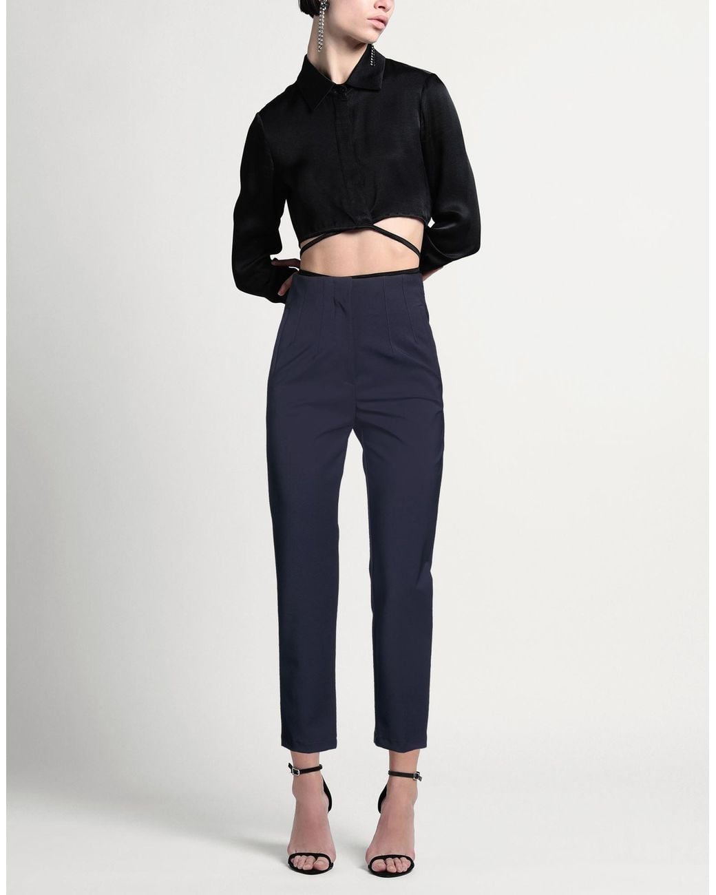 Soallure Blue Pants Polyester, Elastane